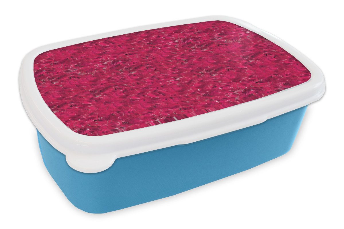 MuchoWow Lunchbox Fließend - Farbe - Texturen - Rot, Kunststoff, (2-tlg), Brotdose, Lunchbox, Brotbox für Kinder und Erwachsene