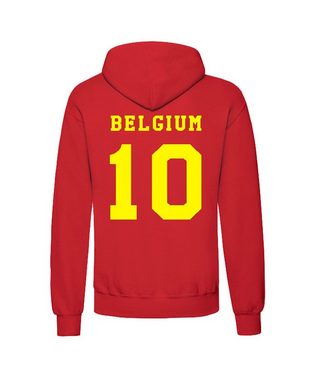 Youth Designz Kapuzenpullover Belgien Herren Hoodie Pullover im Fußball Trikot Look mit trendigem Frontprint