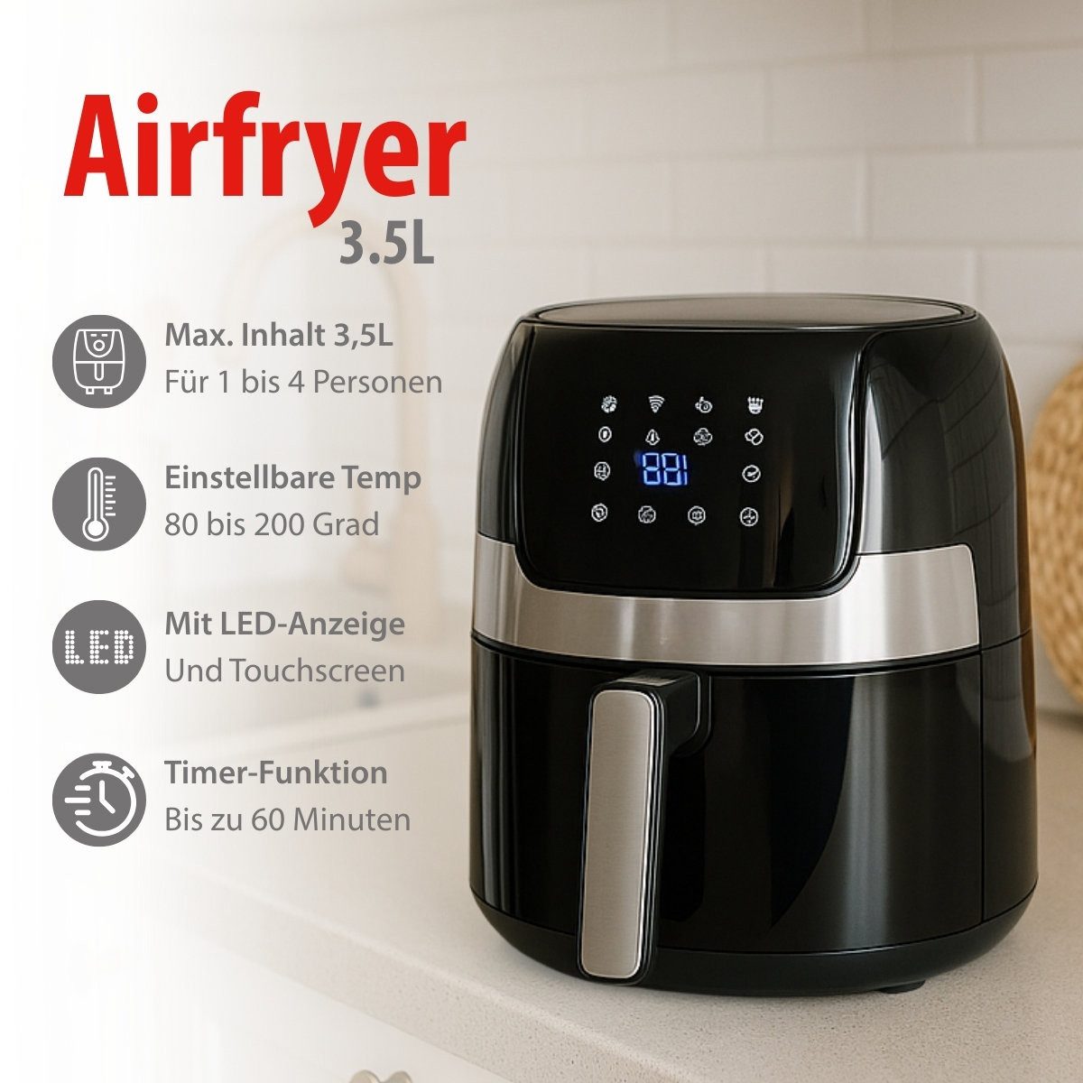 Alpina Heißluftfritteuse MEALHO12250/0010