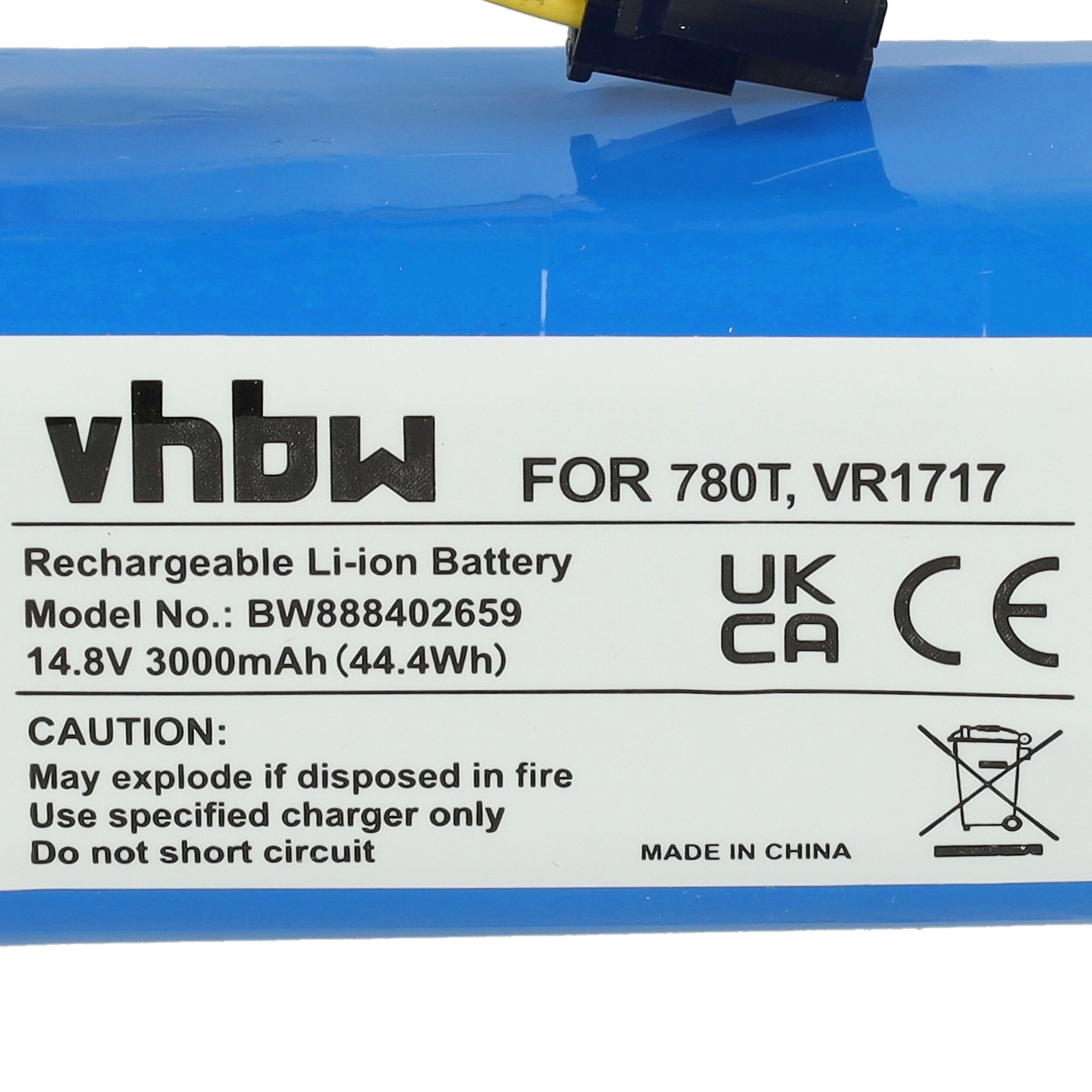 vhbw kompatibel (14,8 3000 P3 P2s, mAh Staubsauger-Akku mit Summer Proscenic P1s, Li-Ion V)