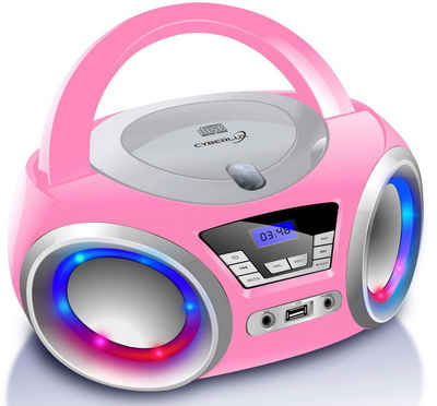 Cyberlux CL-910 tragbarer CD-Player (CD, Boombox,tragbar,LED-Disco-Beleuchtung,FM Radio mit MP3 USB)