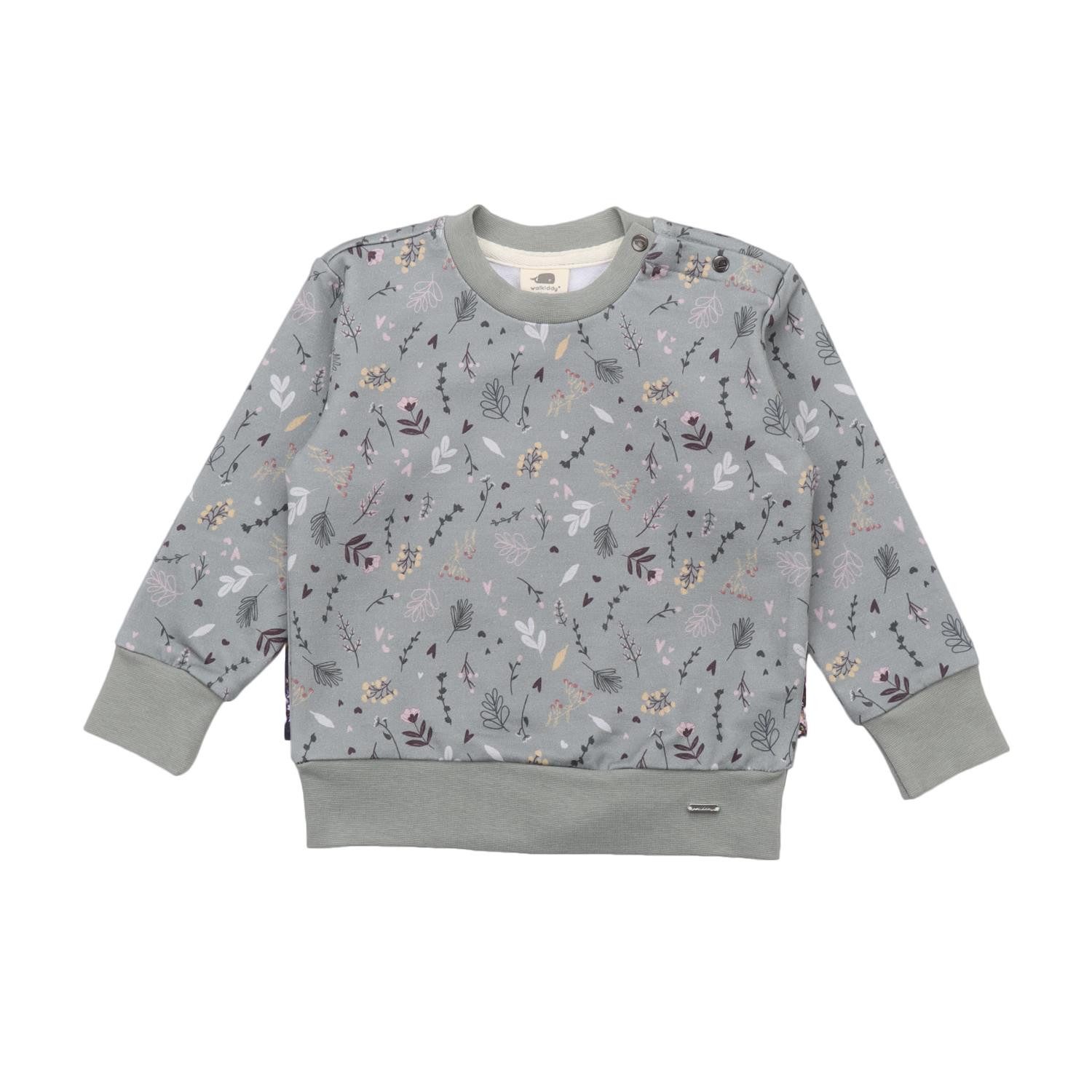 Walkiddy Sweatshirt Bio-Baumwoll Sweatshirt mit floraler Verzierung