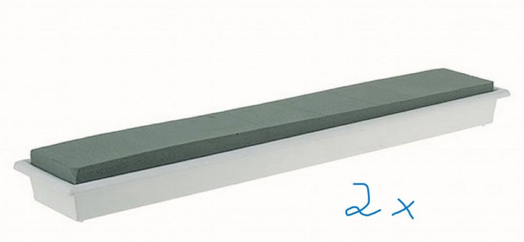 Bastelfilz Steckschaum m. weißer Schale, 45 cm, 2 Stück, Steckmasse