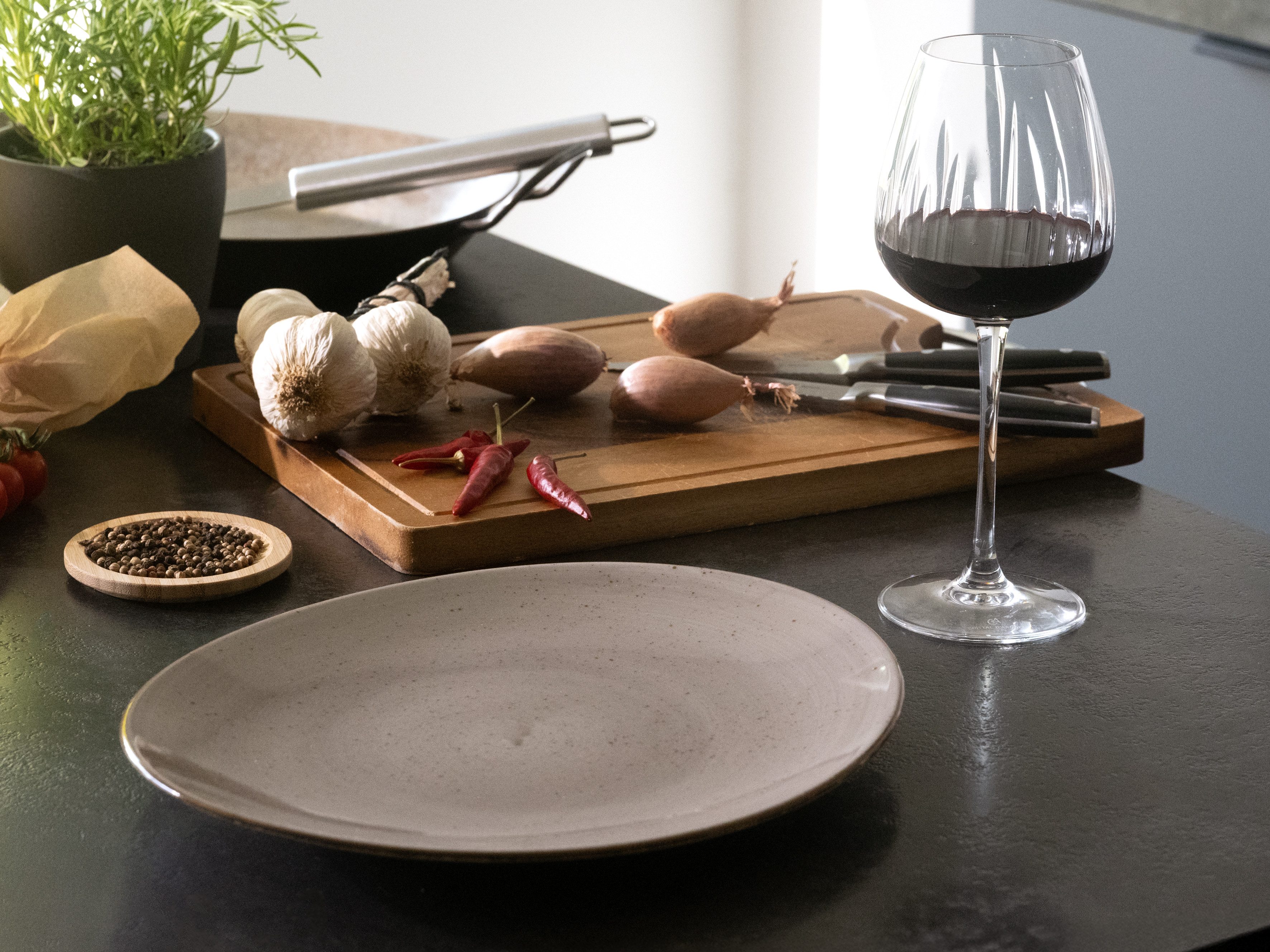 CreaTable Steakteller Vintage Nature, Teller Set, 4-tlg., (4 St), Naturverbundenes Design, Vielseitig einsetzbar