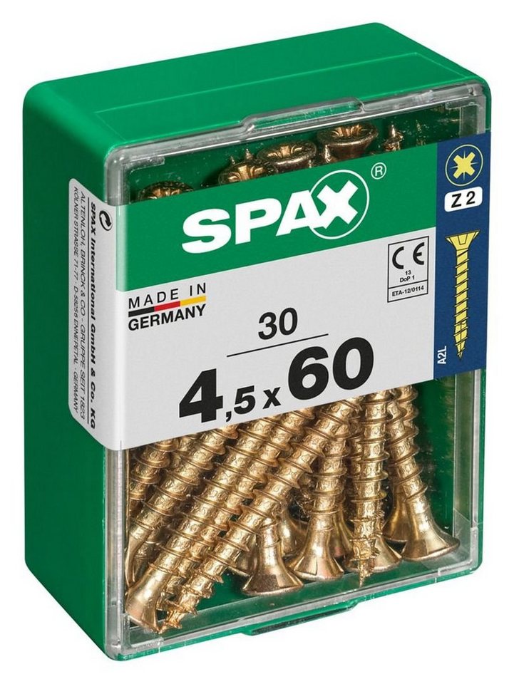 Thumbnail - SPAX Holzbauschraube Spax Universalschrauben 4.5 x 60 mm PZ 2 - 30 Stk.