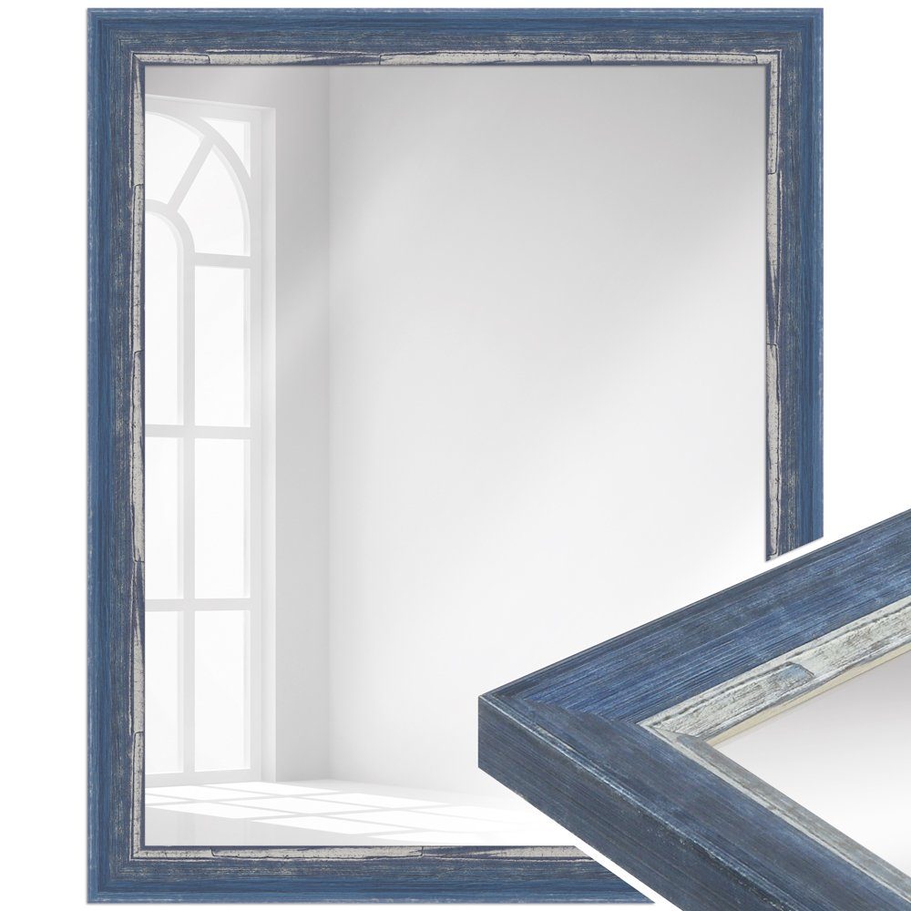 WANDStyle Wandspiegel H640, Blau, aus Massivholz günstig online kaufen