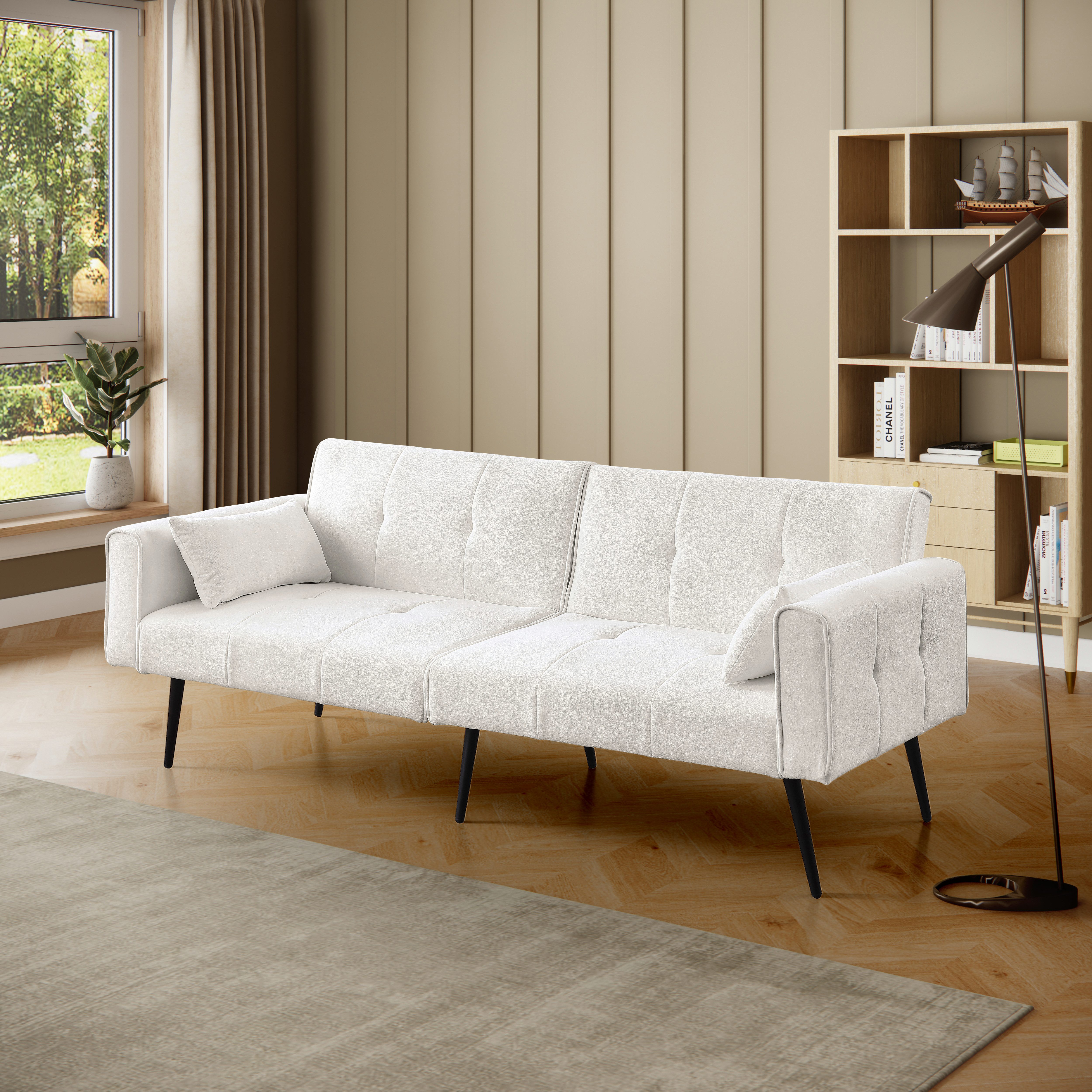 REDOM Sofa 68 Zoll Futon Couch mit Schlafsofa-Funktion, Loungesofa