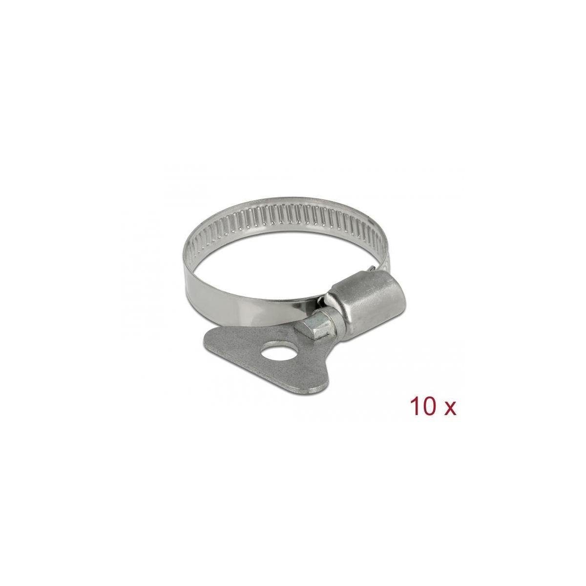 Delock Schlauchschelle Schlauchschelle mit Flügelmutter 25 - 40 mm 10 Stück Metall