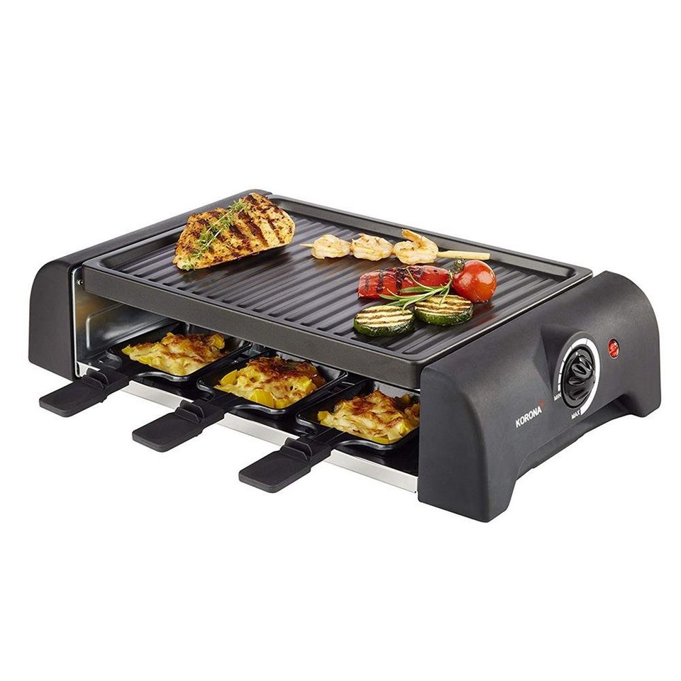 KORONA Raclette Raclette Grill 45065, 6 Raclettepfännchen, 1000 W, für 6  Personen, Tischgrill, inkl. 6 Pfännchen und Spatel