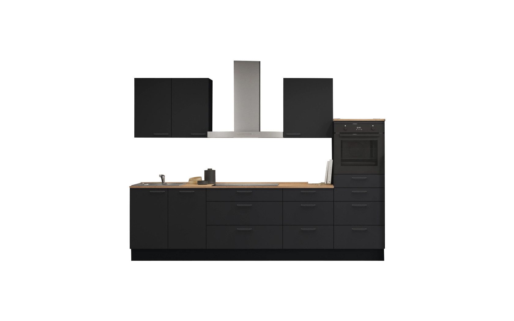 nobilia® Küchenzeile Salev, individuell anpassbar, gratis Küchenplanung mit Profis, (Breite 300 cm), vormontiert, wahlw. mit E-Geräten, inkl. Lieferung