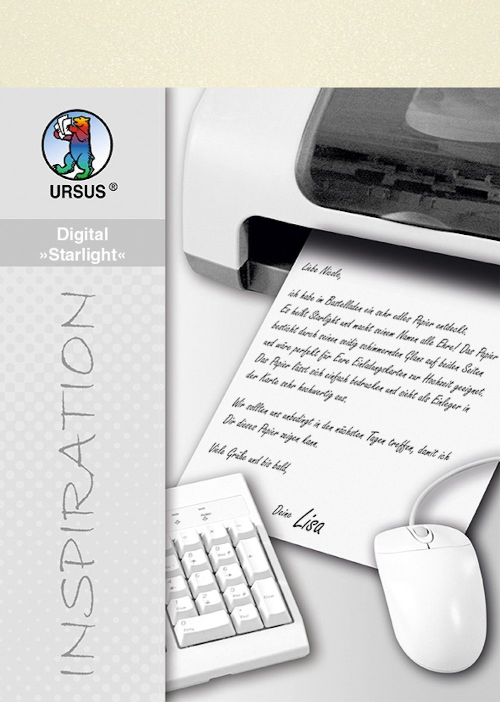 URSUS Zeichenpapier Druckerpapier Digital 'Starlight' 120 g/qm elfenbe