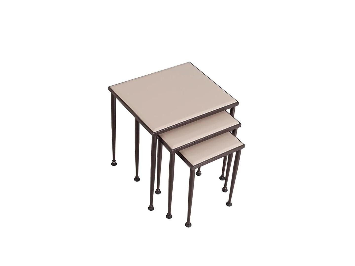 Xlmoebel Beistelltisch Eleganter Couchtisch in luxuriösem Design für modernes Wohnen (3-St., Beistelltisch), Hergestellt in Europa