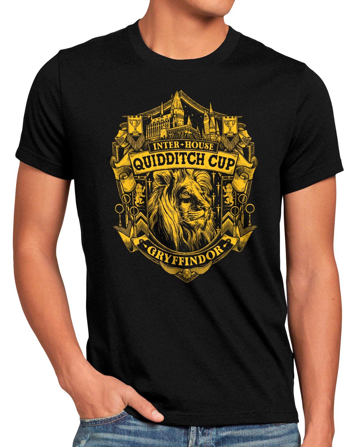 Herren Print-Shirt Mutigen hufflepuff T-Shirt Cup hogwarts der gryffindor ravenclaw harry style3 legacy potter slytherin