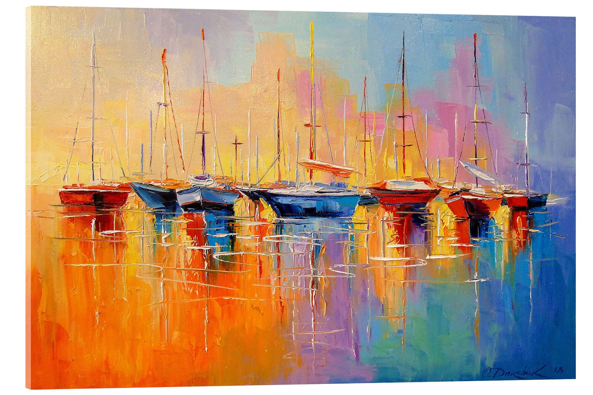 Posterlounge Acrylglasbild Olha Darchuk, Boote, Wohnzimmer Maritim Malerei