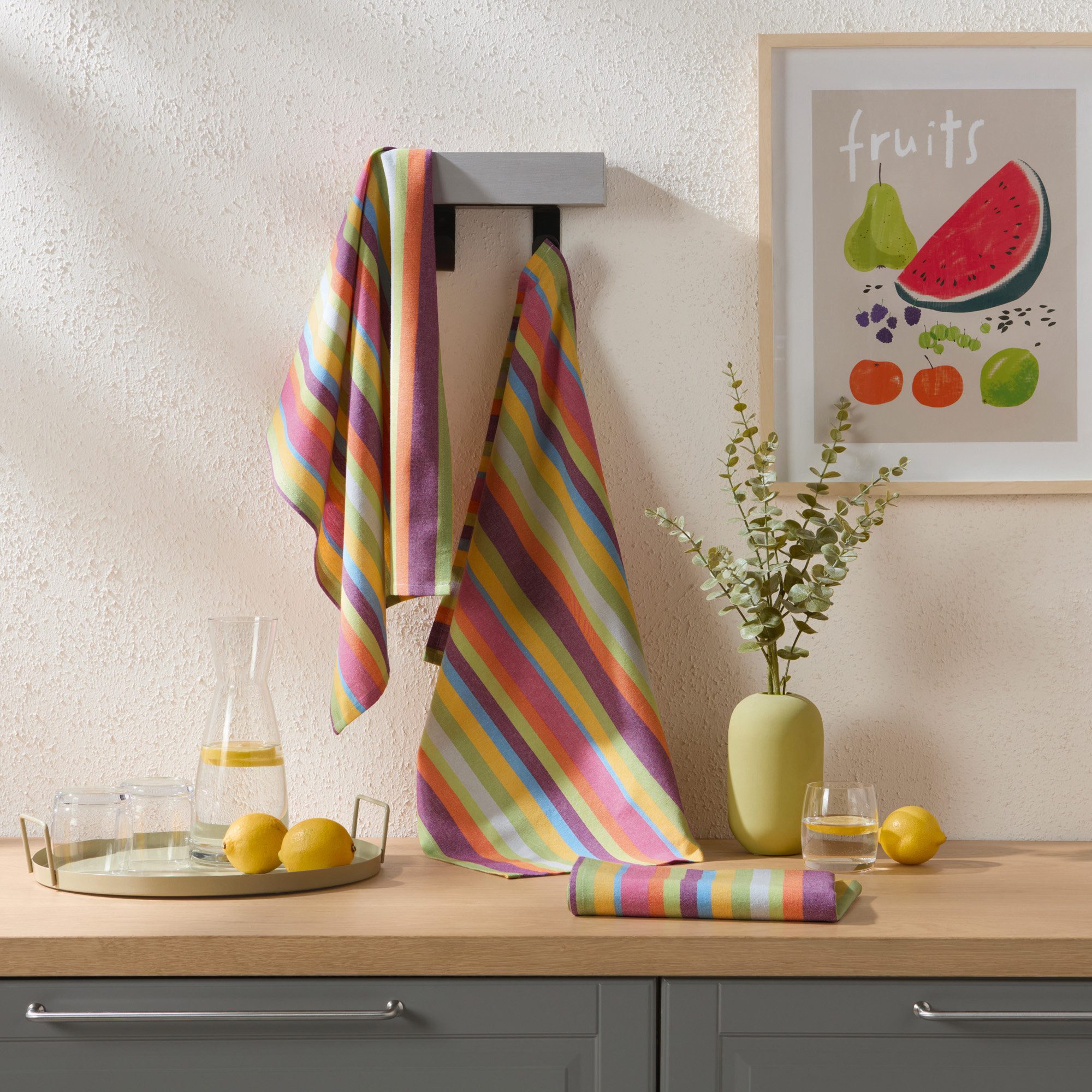 REDBEST Geschirrtuch Geschirrtuch 3er-Pack, Baumwolle Streifen günstig online kaufen