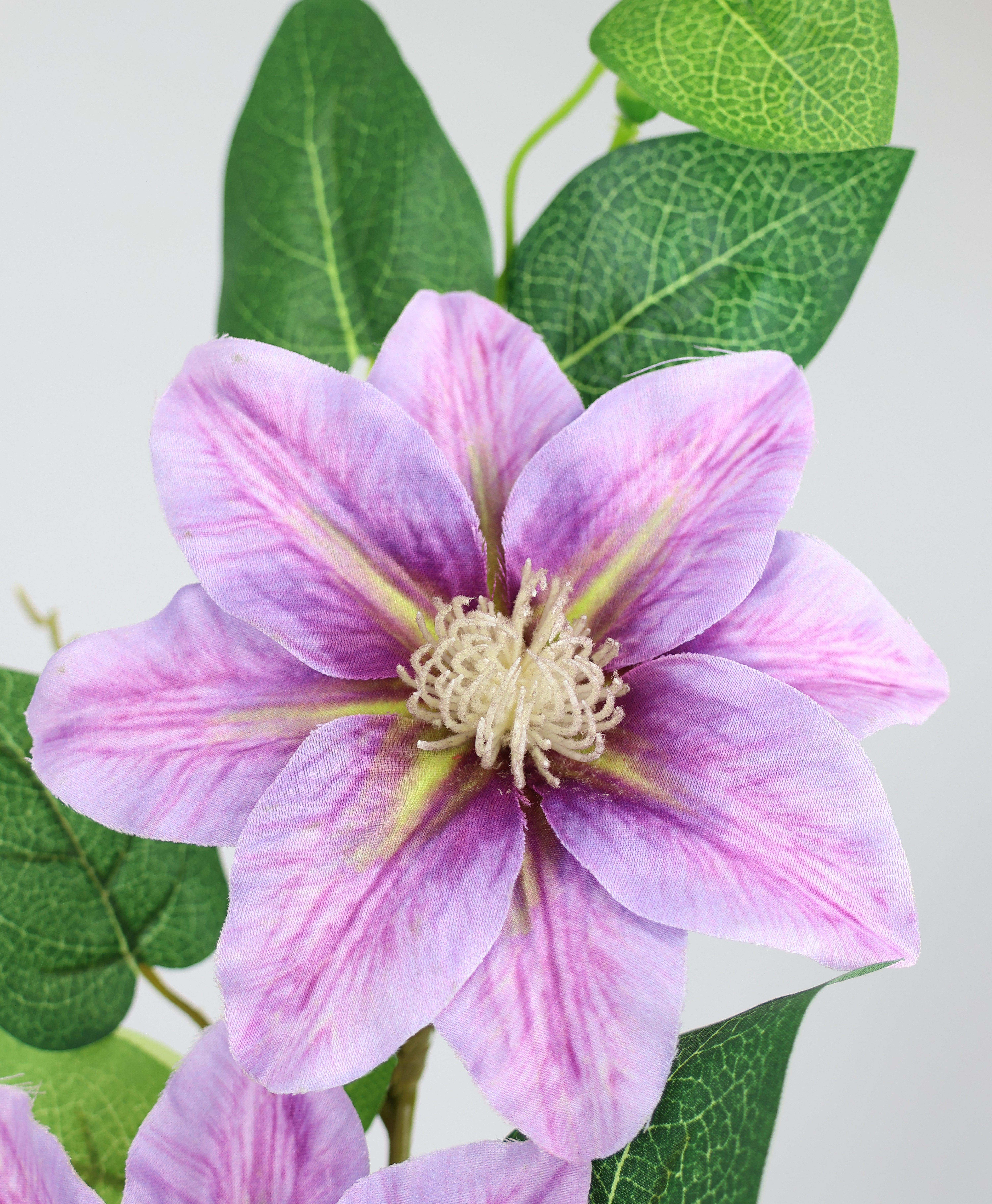 Kunstblume Clematisranke Waldrebe, I.GE.A., Höhe 80 cm, Zweig Einzelblume Stielblume, 2er Set