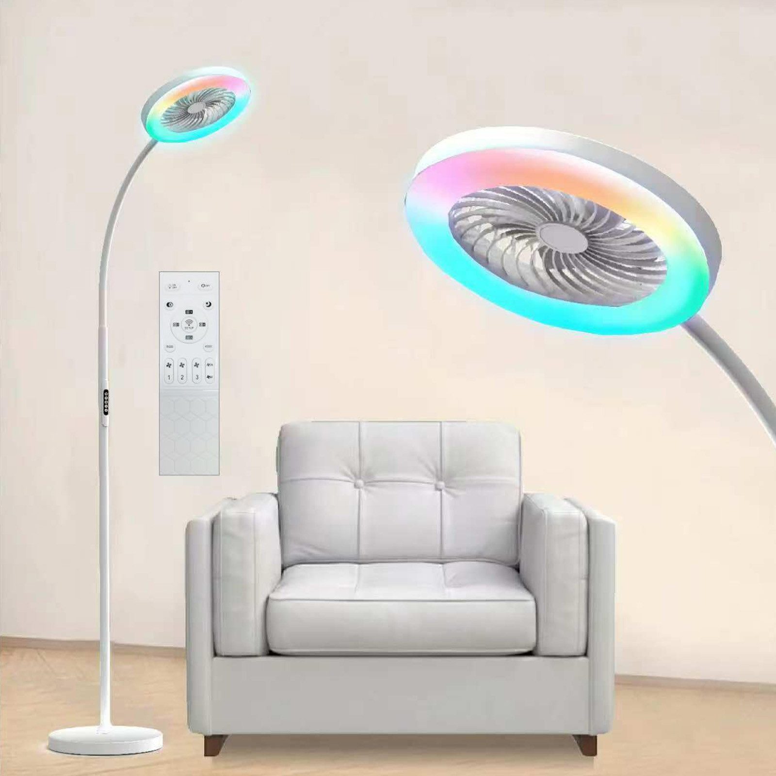 Sunicol Standventilator Stehlampe mit Ventilator, 5%-100% günstig online kaufen
