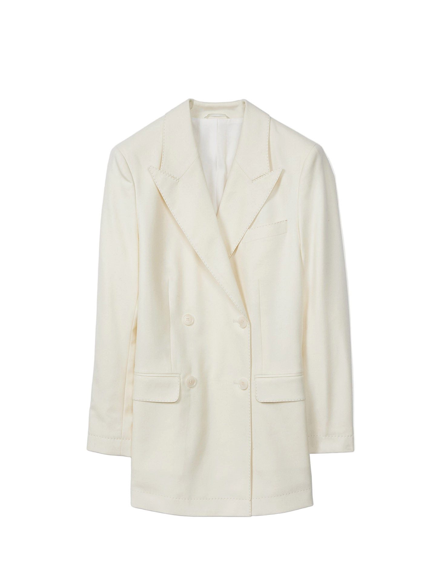 GOBI Cashmere Blusenblazer Naturfarbe Kaschmir Zweireiher-Blazer