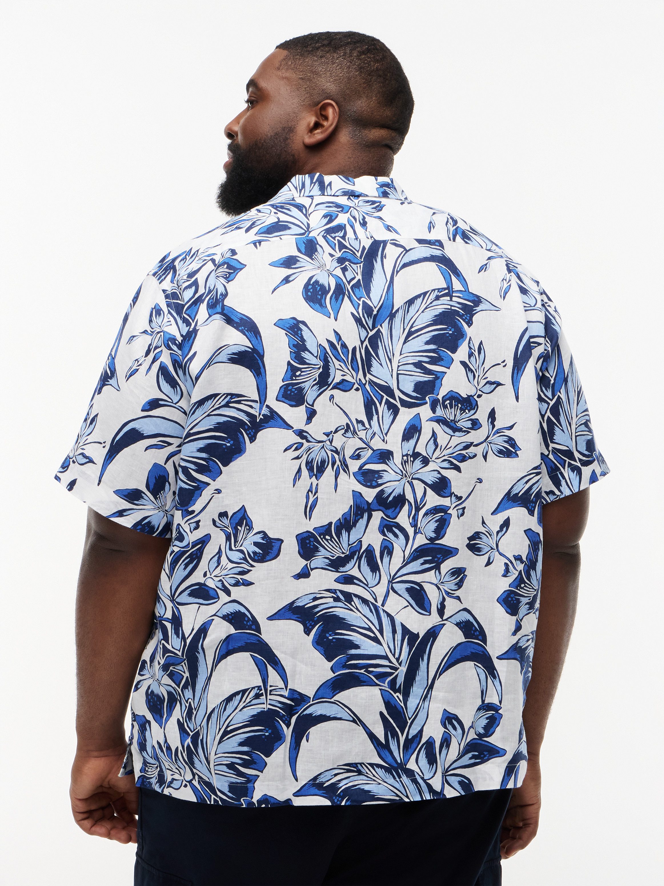 Tommy Hilfiger Big & Tall Kurzarmhemd BT-LINEN FLORAL AOP Leinenhemd, regular fit, Große Größen