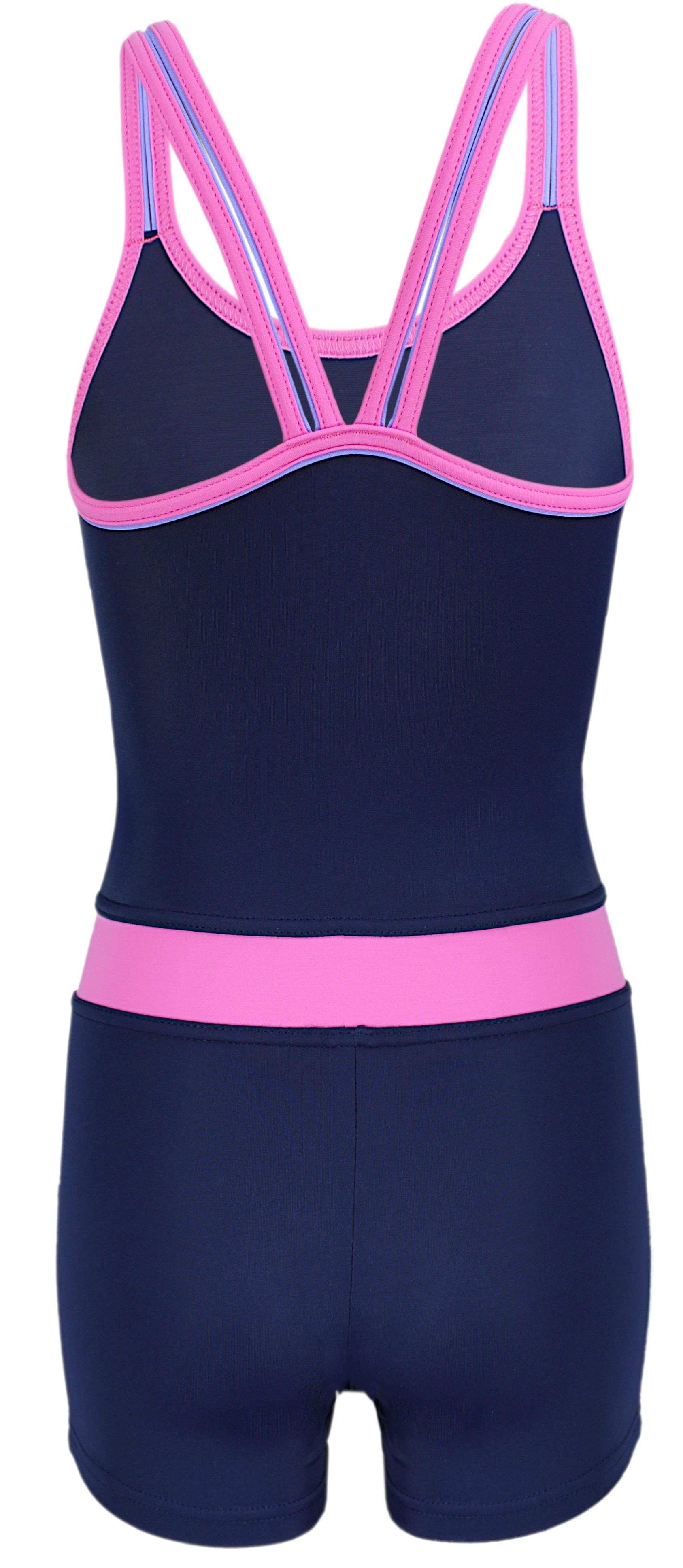 Bein / Badeanzug Aquarti Badeanzug Aquarti Mädchen mit Dunkelblau Racerback Rosa