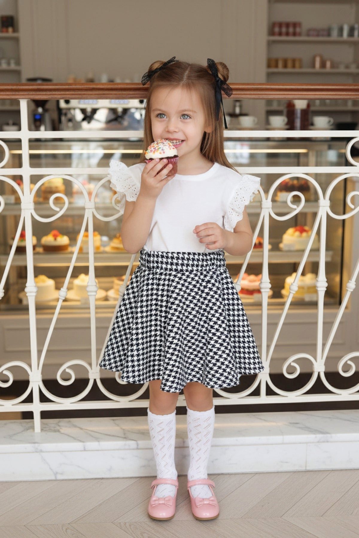 Parla Kids Shirt & Rock Set Kyle - Bestehend aus Rock, Bluse und Haarspangen