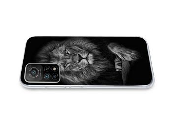 MuchoWow Handyhülle Löwe - Tiere - Schwarz - Weiß, Phone Case, Handyhülle Xiaomi Mi 10T, Silikon, Schutzhülle