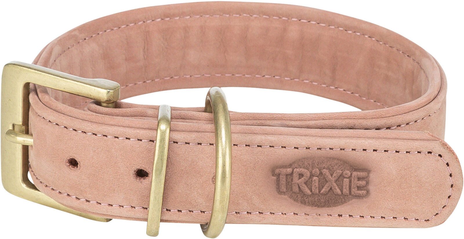 TRIXIE Hunde-Halsband Pure Halsband, Leder extra breit - rosa - 25–31 cm/25 mm, Leder