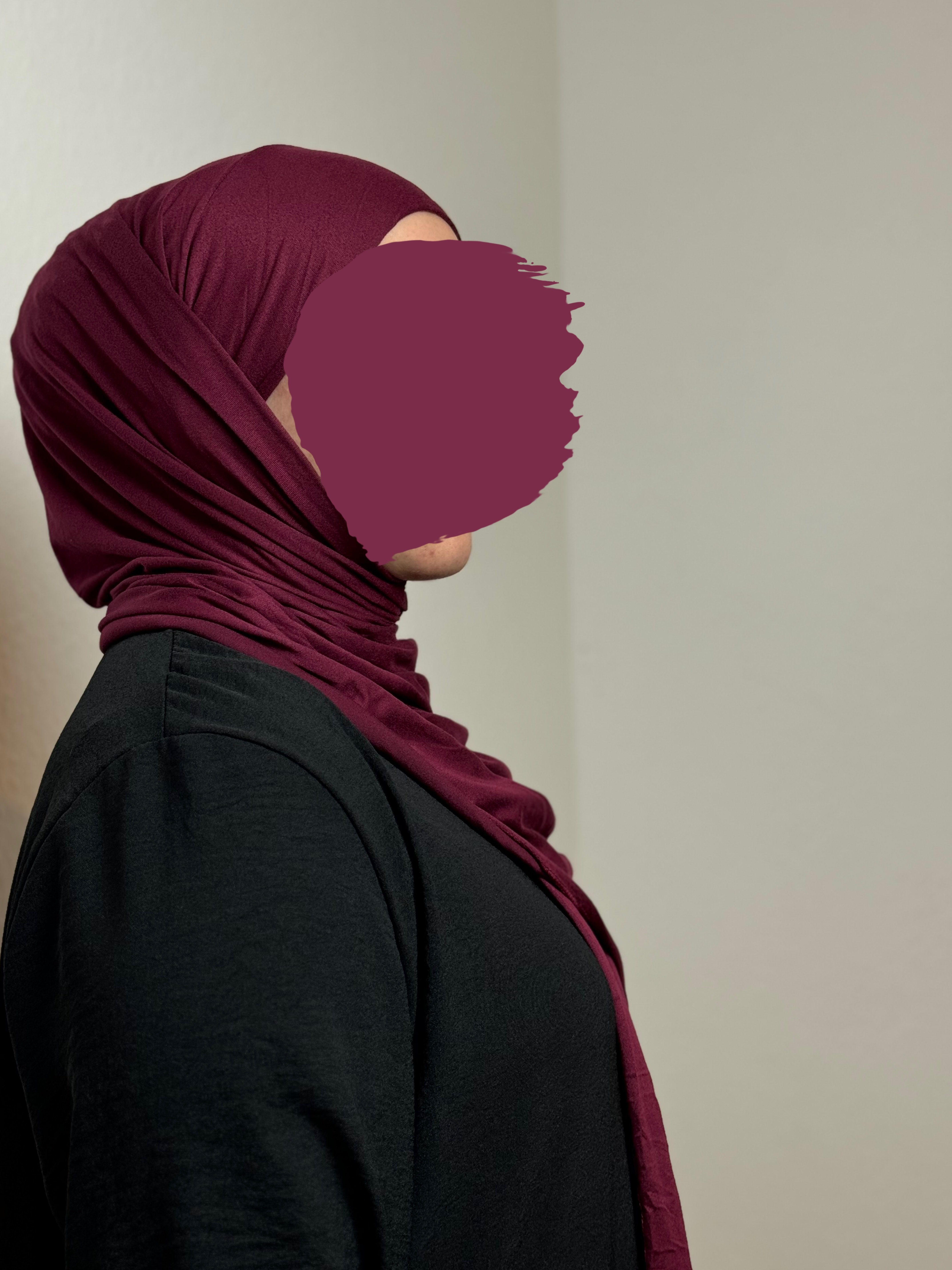 HIJABIFY Hijab Easy Hijab mit integrierter unter Tuch (antirutsch) Jersey-Stoff 2 in 1 Hijab/ Hidschab/ Kopftuch Bordeauxrot