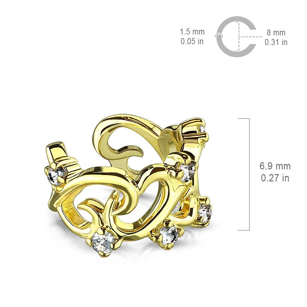 BUNGSA Ohrklemme Ohrklemme Ornament verschiedene Kristall mit Ohrschmuck (1 Brass 1-tlg), Unise Varianten aus Ohrringe Stück