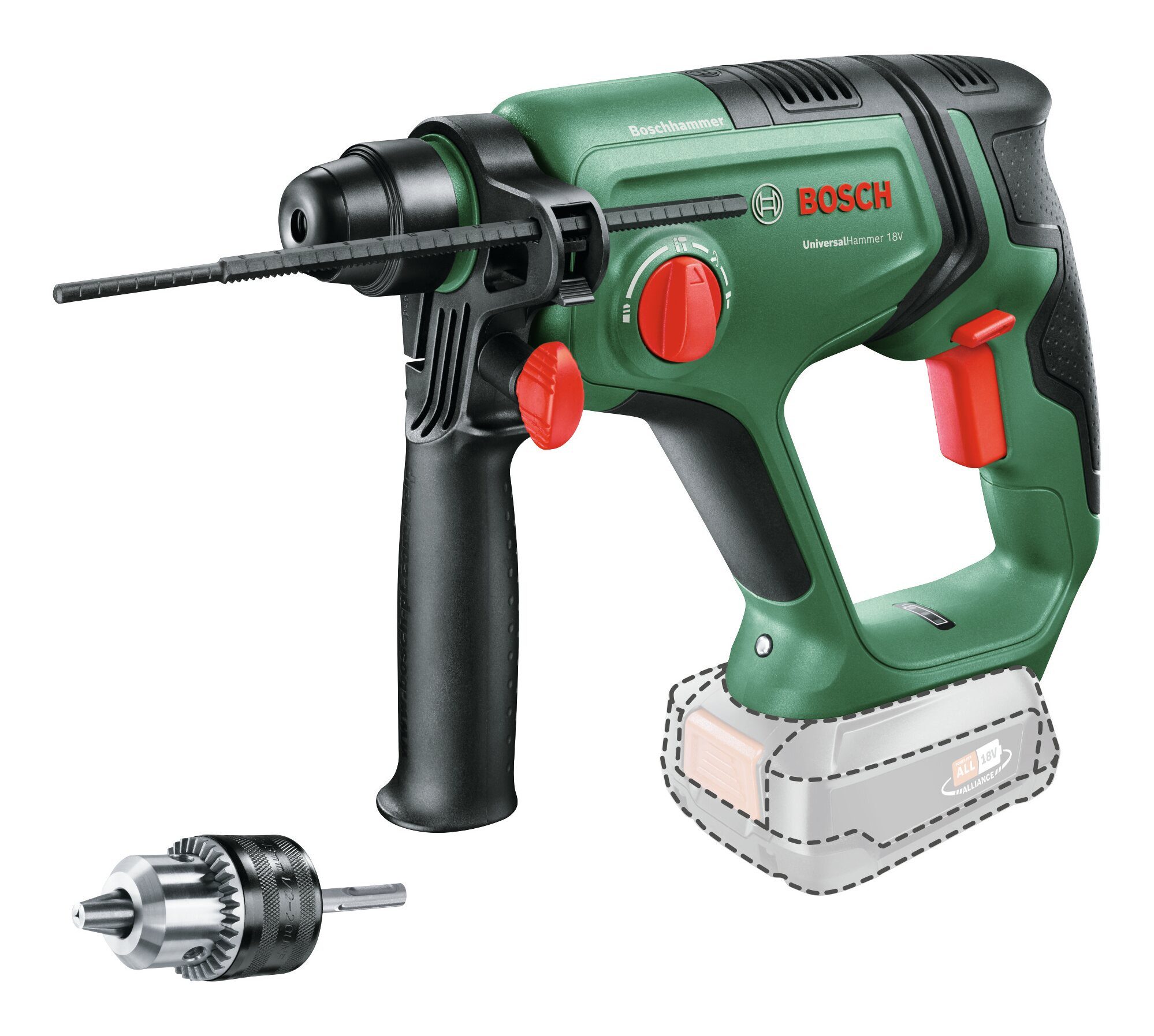 BOSCH Akku-Bohrhammer UniversalHammer 18V, 18 V, max. 2000 U/min, Ohne Akku - im Karton