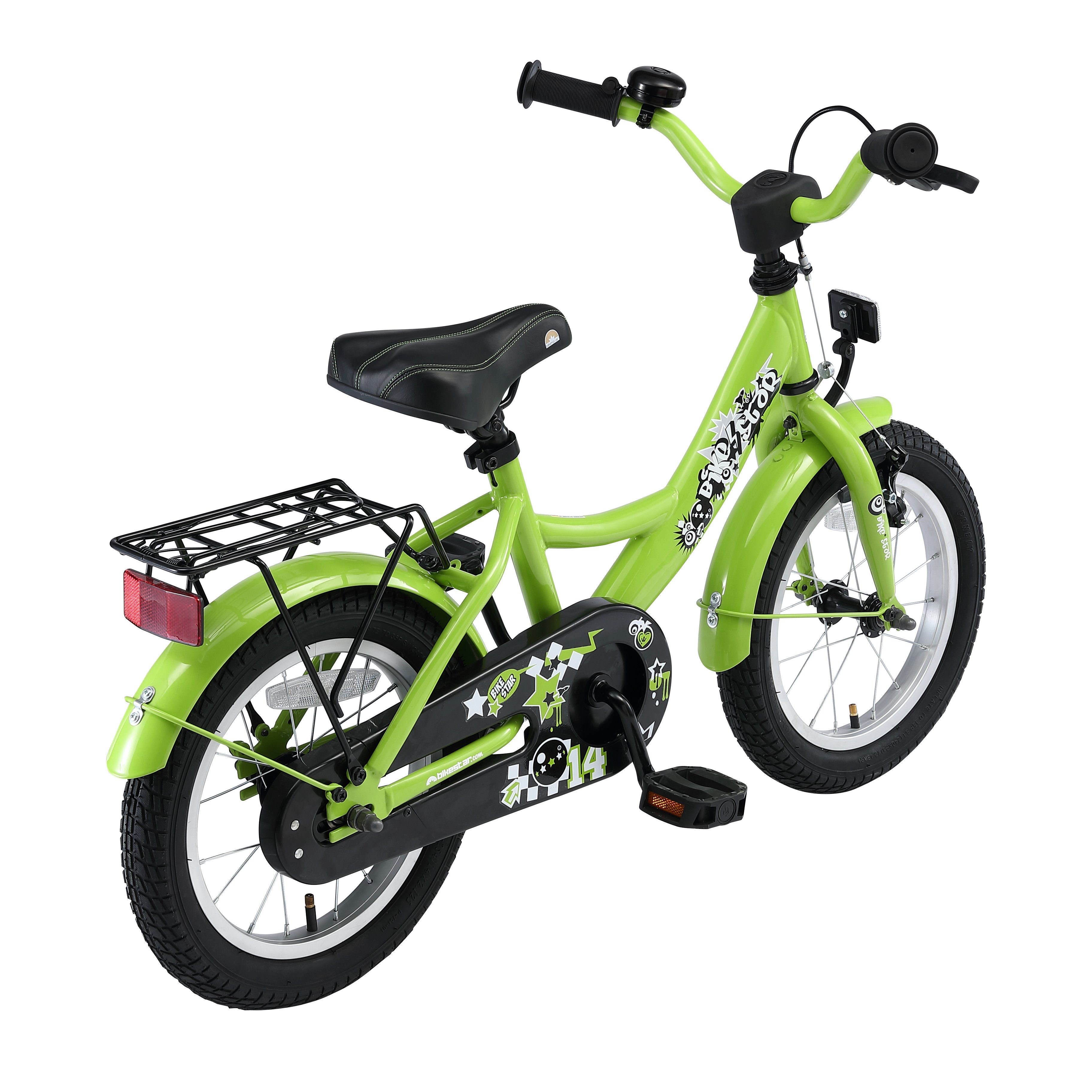 Bikestar Kinderfahrrad Classic, 14 Zoll, ab 98 cm, 3 - 5 Jahre, Jungen, Mädchen, 1 Gang, Handbremse, Rücktrittbremse, Kettenschutz, Höhenverstellbar