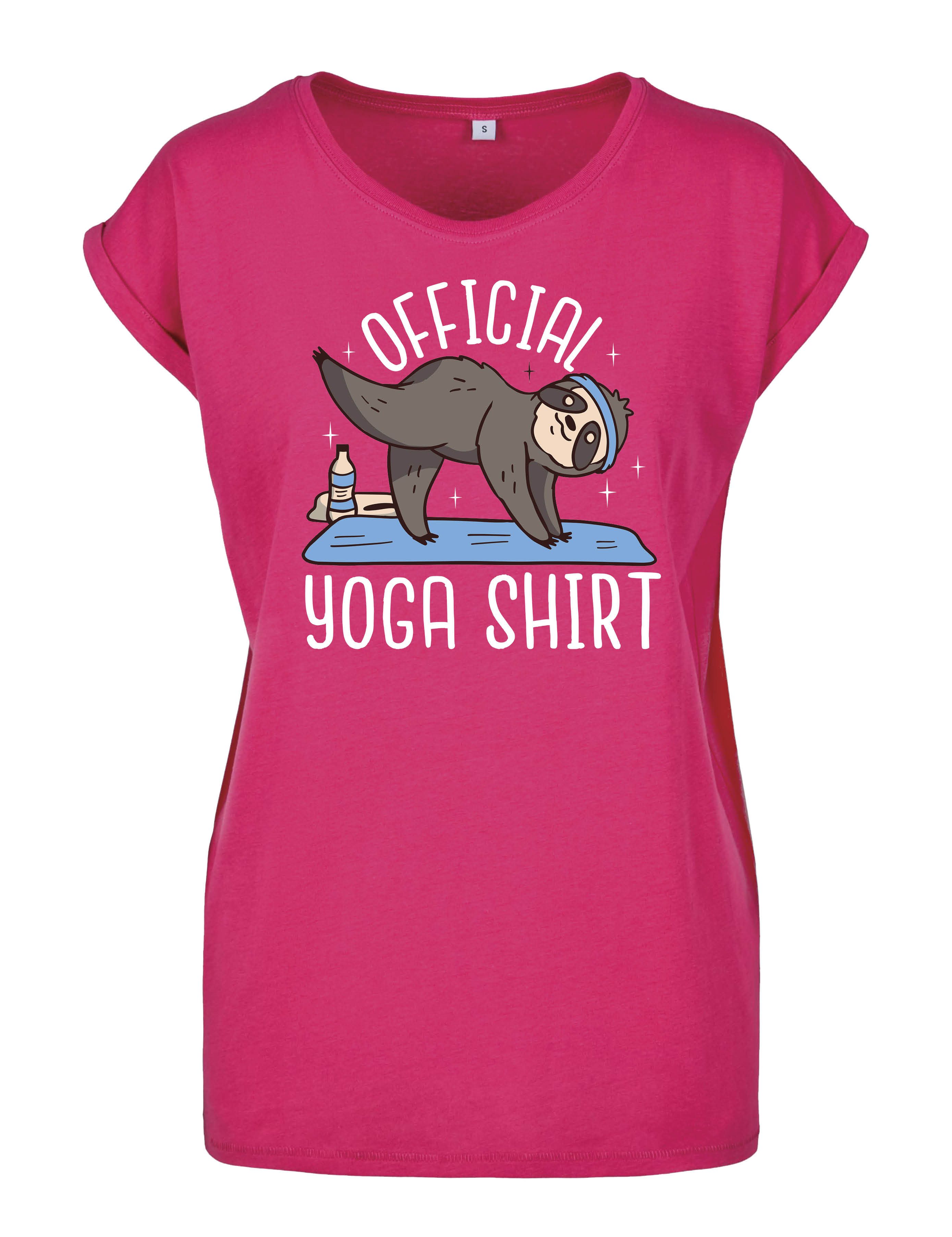 Youth Designz Print-Shirt "Official Yoga Shirt" Damen T-Shirt Statement oder Geschenk Motiv mit stylischen Entspannten Aufdruck