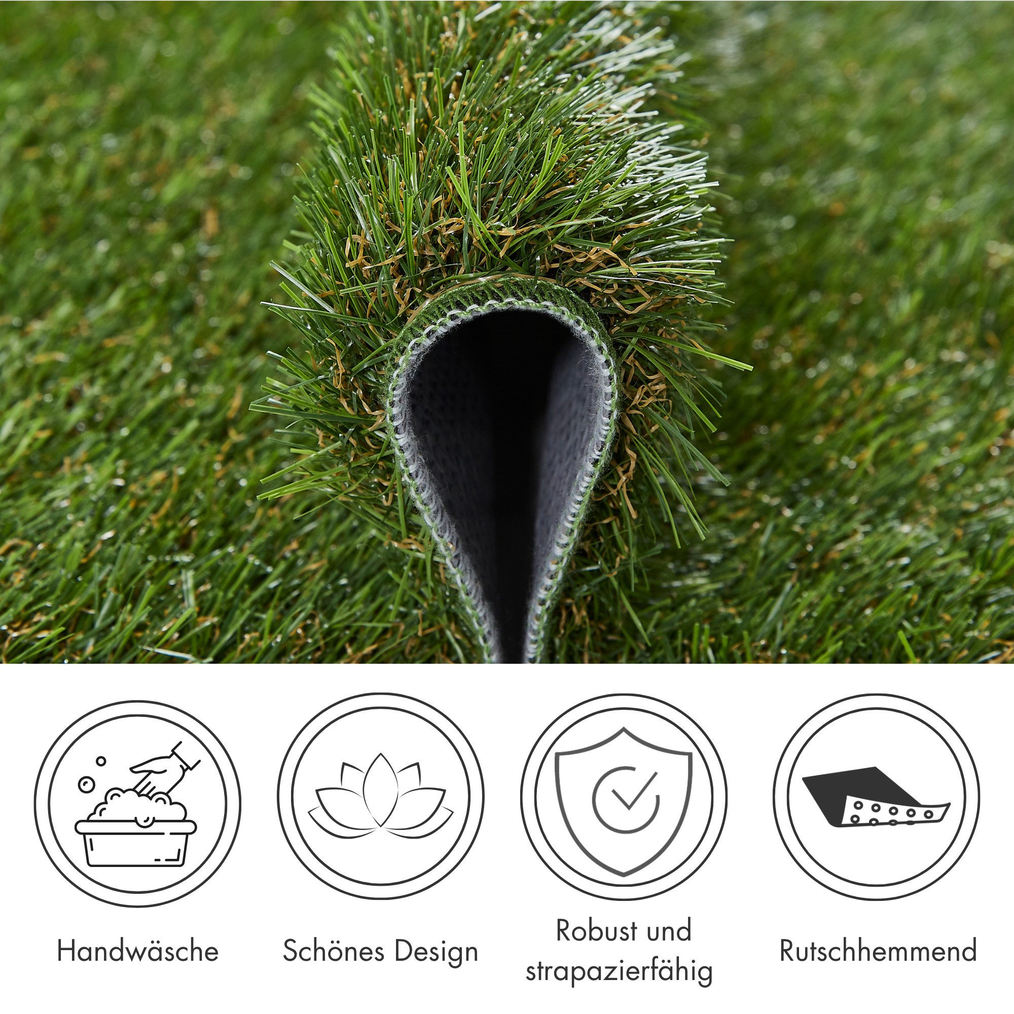 Andiamo Tischläufer Kuba, Tischdeko (1-tlg), 30/140 cm, Kunstrasen, natürliche Optik, waschbar, Osterdeko