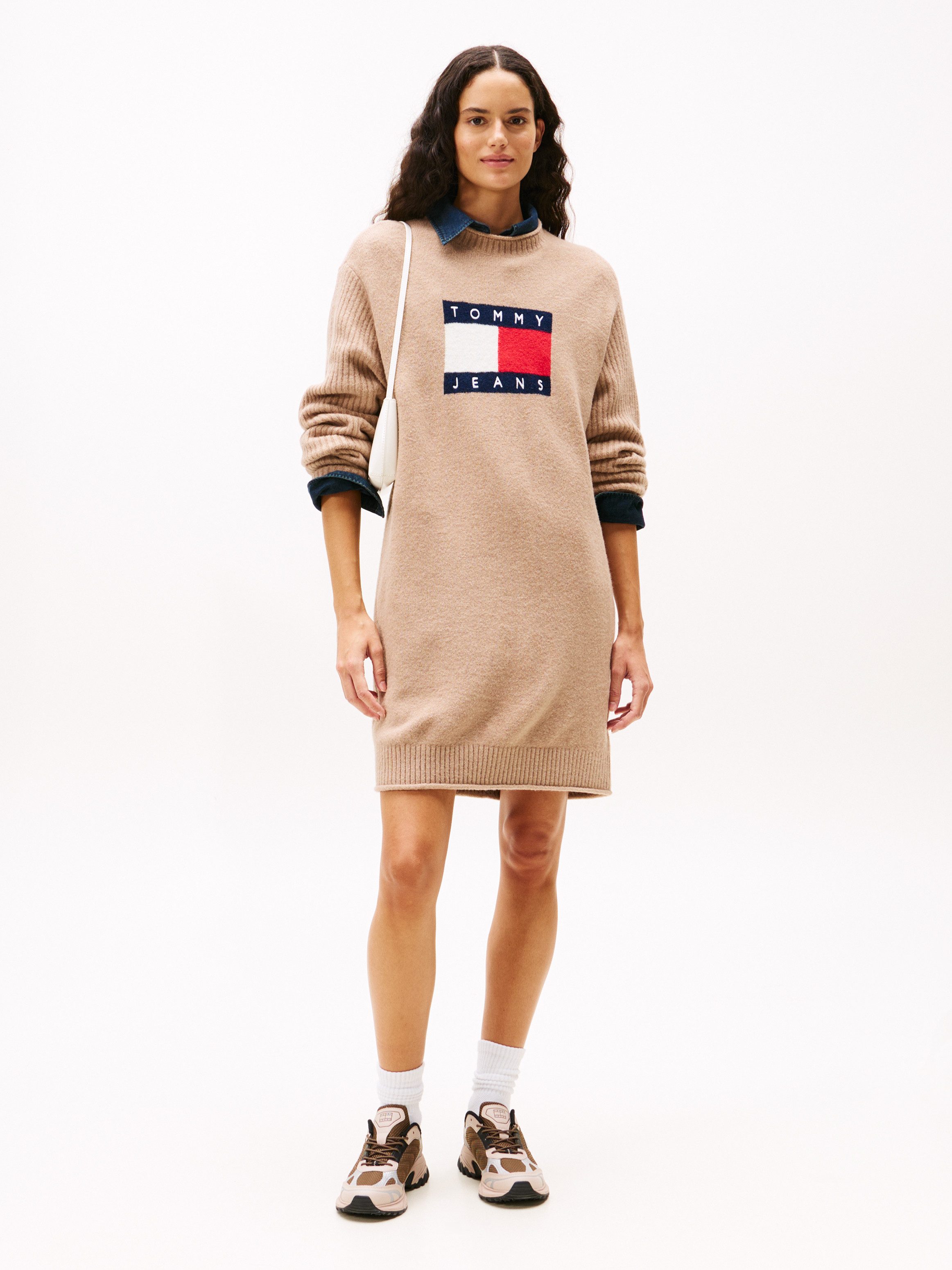 Tommy Jeans Strickkleid TJW FLAG SWEATER günstig online kaufen