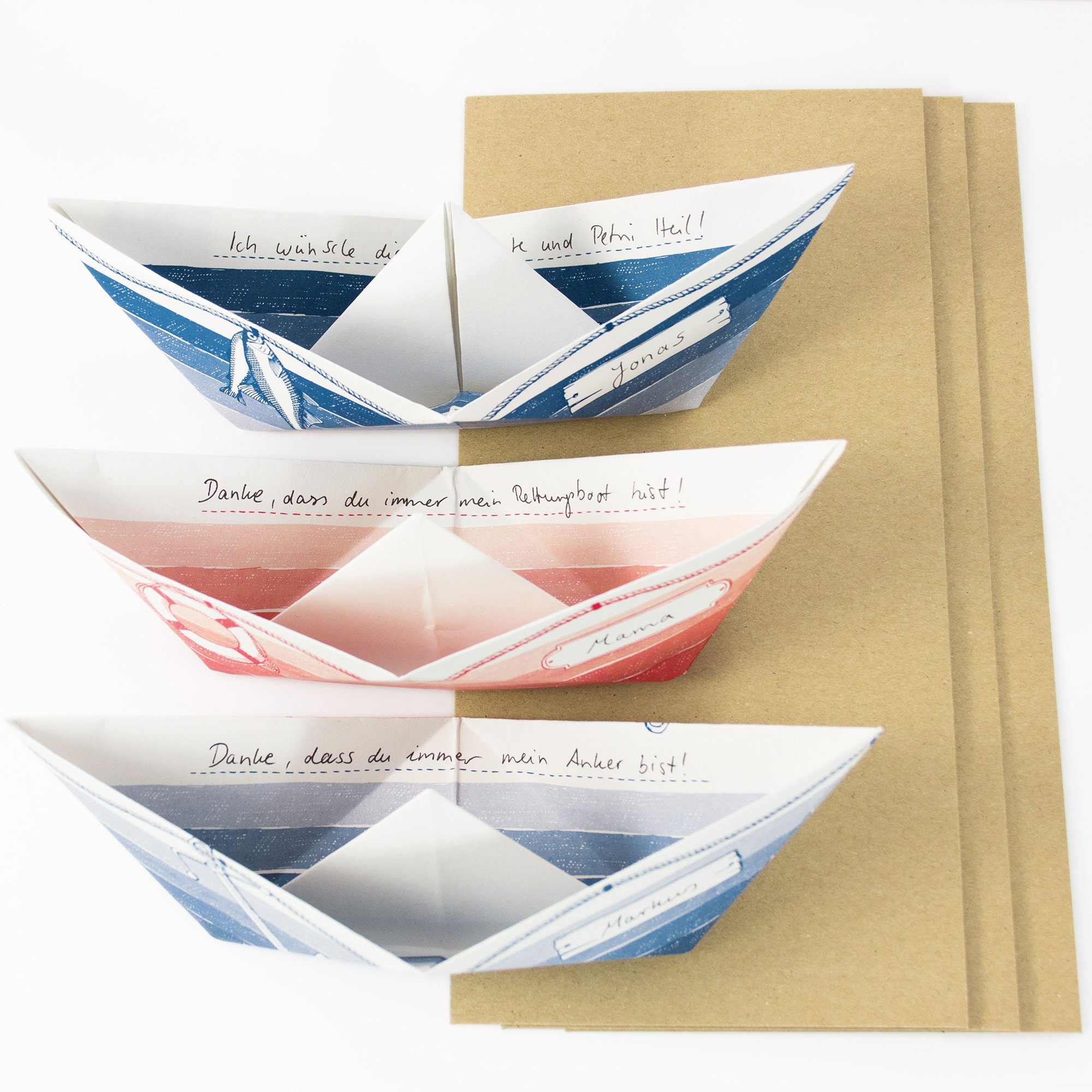 Bow 3er Recyclingpapier Grußkarte Grußboote & 100 Set Hummingbird % mit Umschlägen,