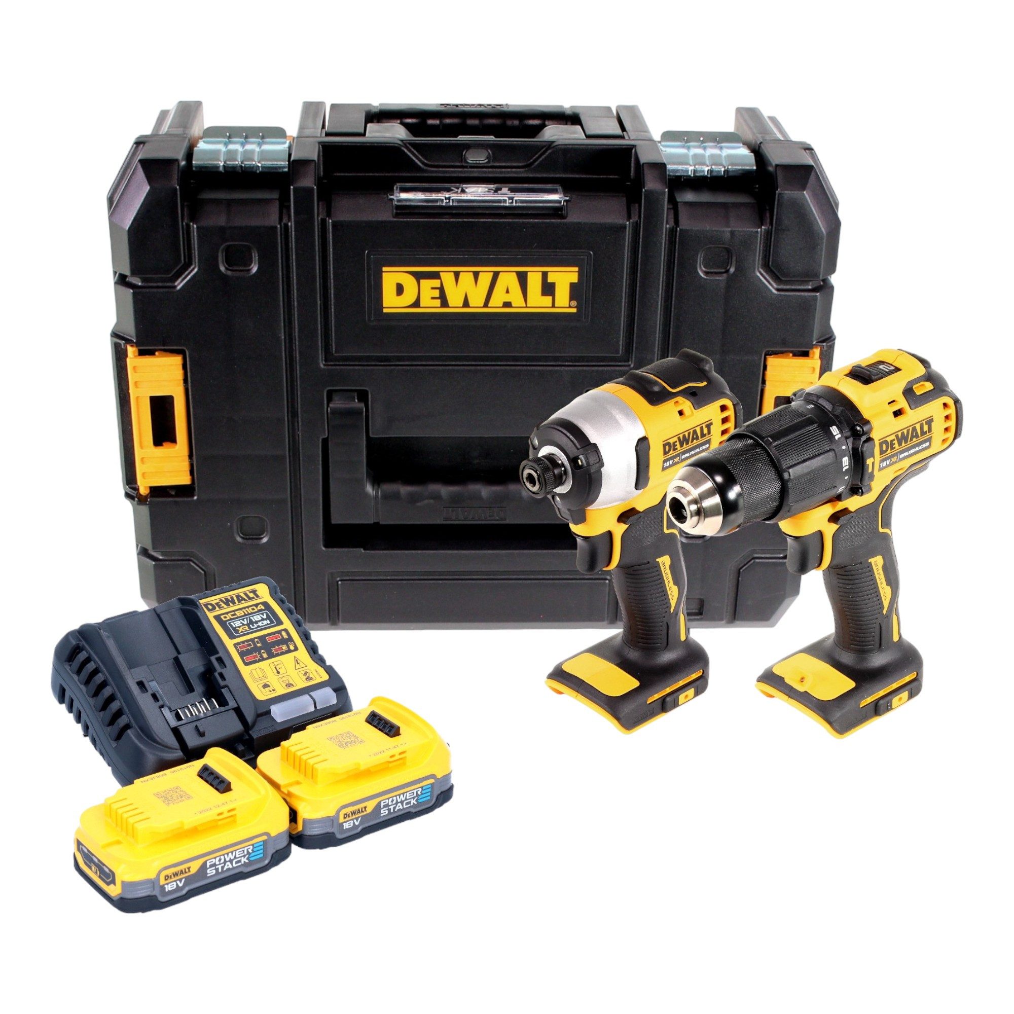 DeWalt Akku-Schlagbohrschrauber DCK 2062 E2T 18V DCD 709 + DCF 809 + 2x Akku 1,7Ah + Ladegerät + TSTAK