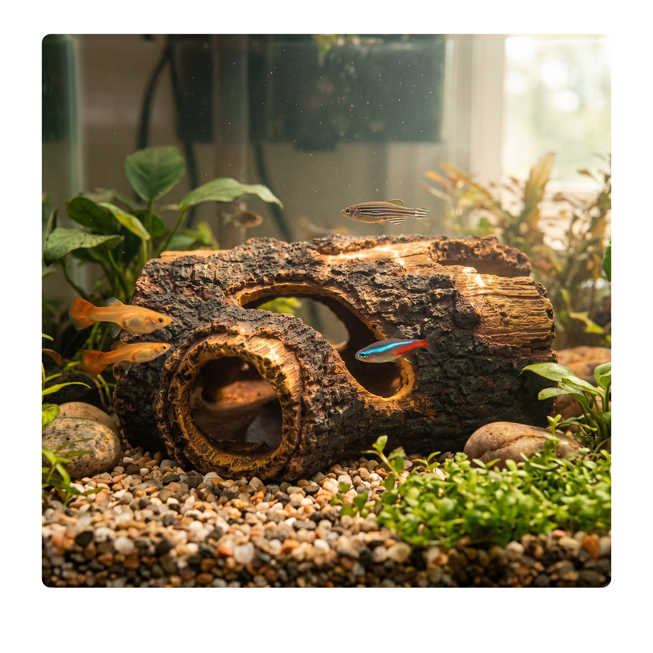 relaxdays Aquariendeko Aquarium Deko Baumstamm