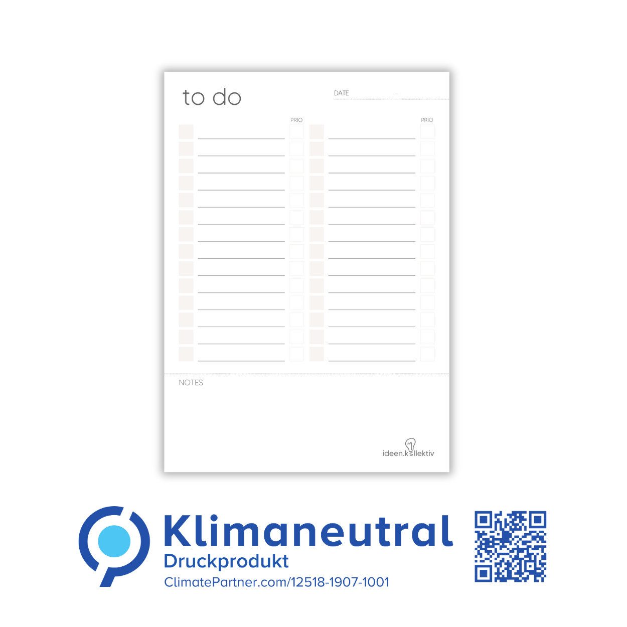 ideen.kollektiv Notizblock ideen.kollektiv – 3er Set A5 To-Do-Listenblöcke mit/ohne Zeitplan –, Aufgabenlisten für Ringbuch, Ringorganizer & Bullet Journaling