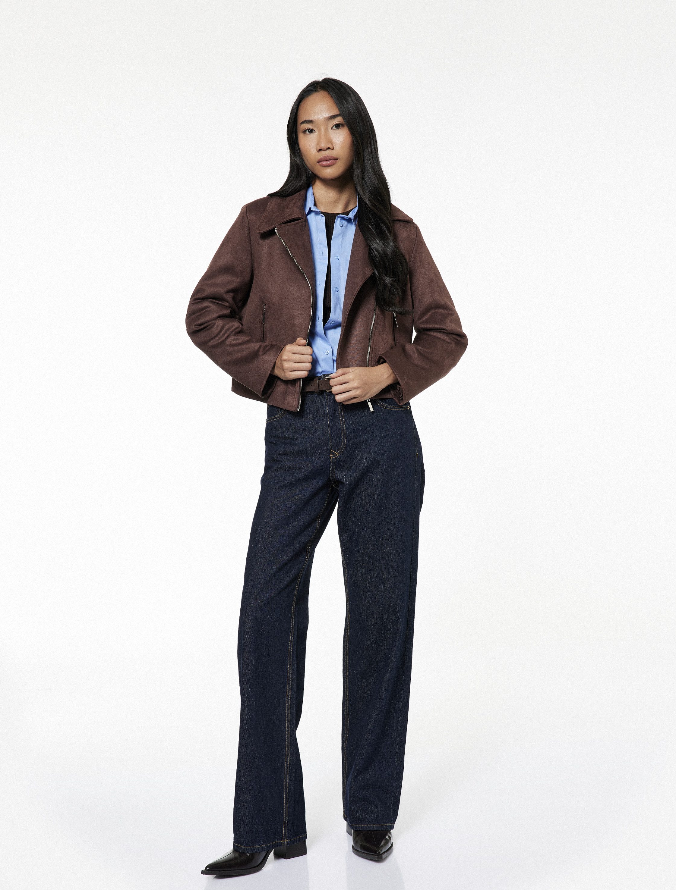 Koton Kurzjacke Koton Süet-Zweireihige Crop Jacke