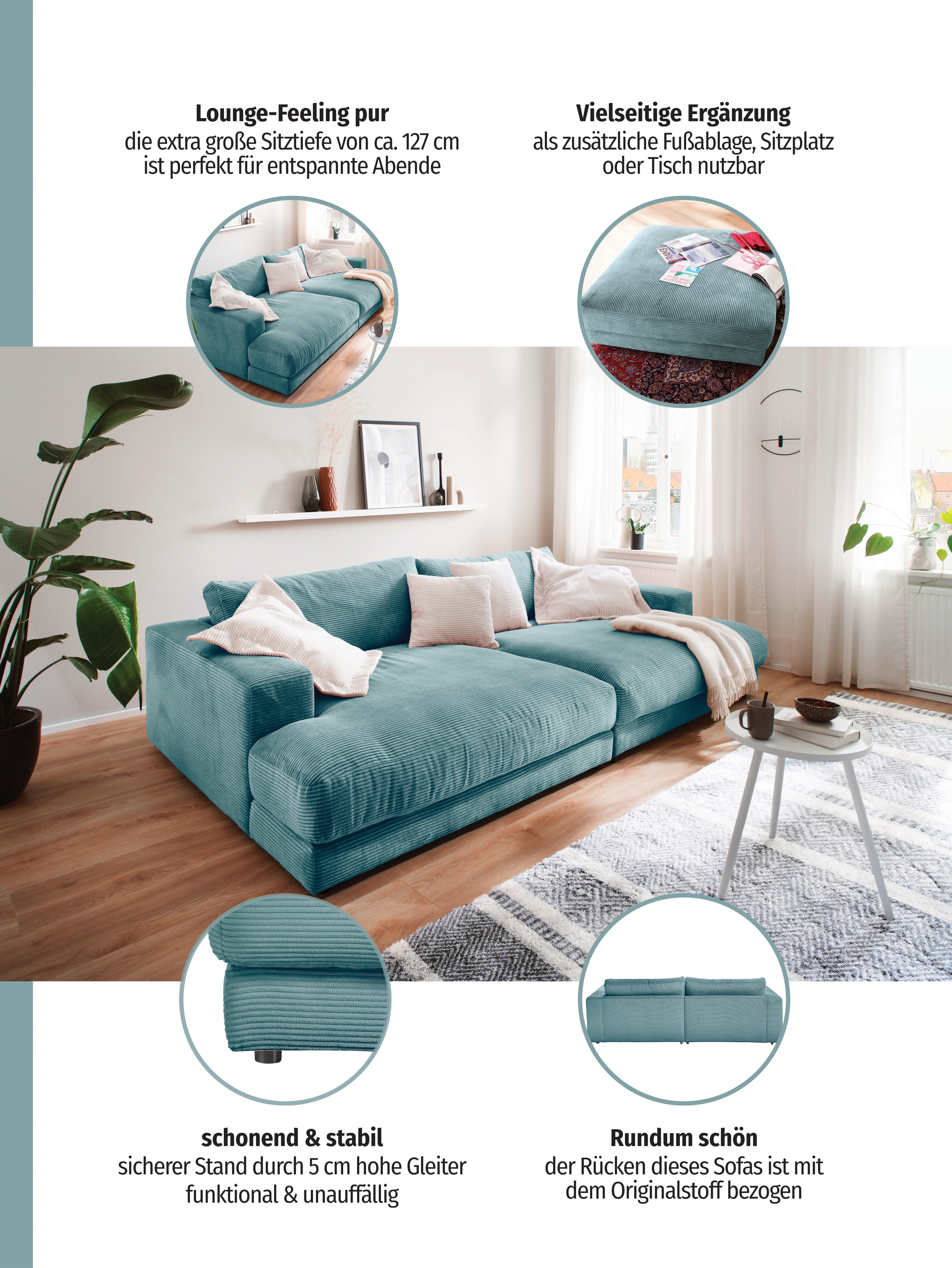 Home affaire Loungesofa Enisa, B/T/H: 290/170/85 cm, Zeitloses und stylisches Loungemöbel, Mega-Sofa, Big-Sofa XXL