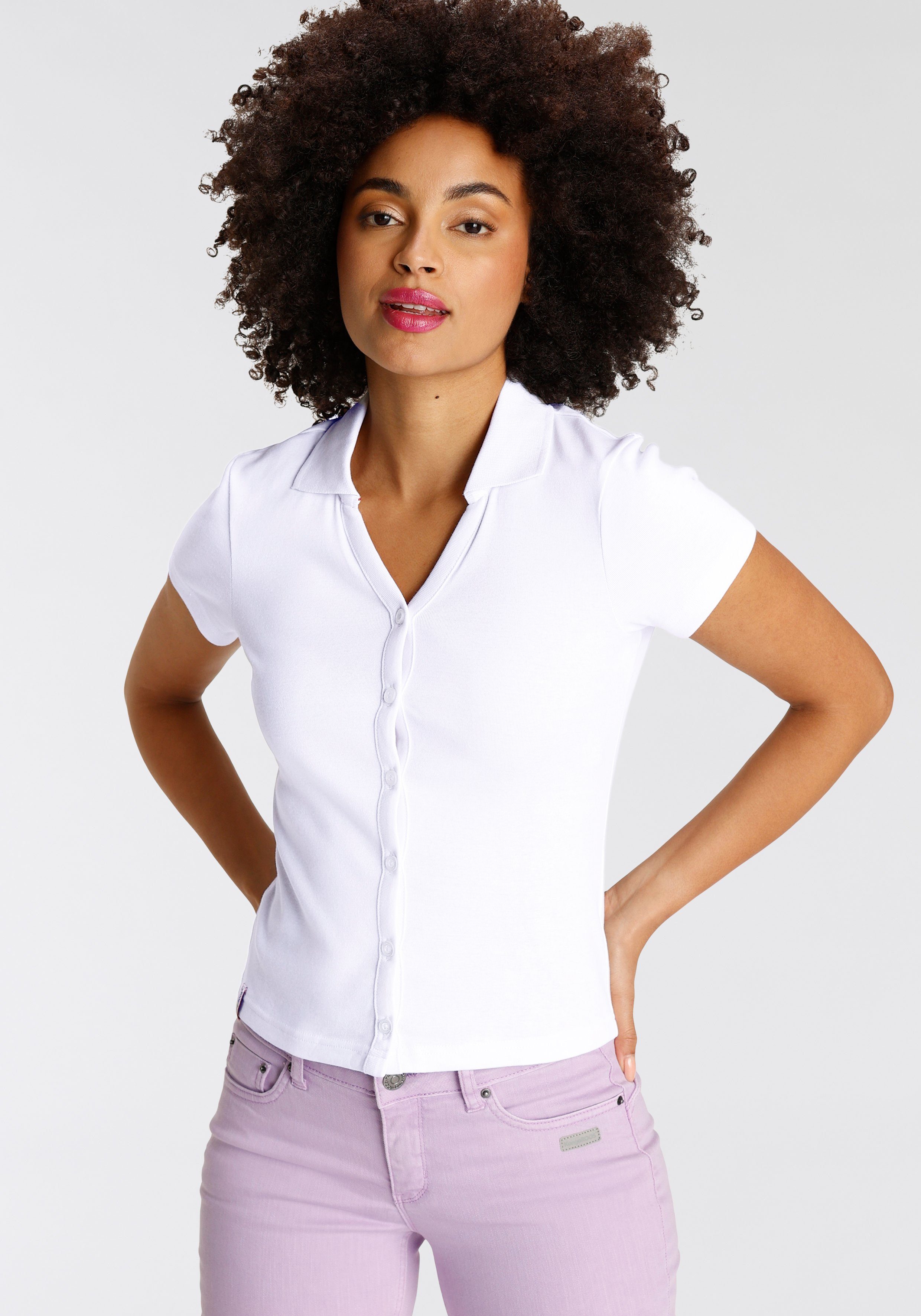 KangaROOS Poloshirt Kurzarm, figurbetonter Schnitt, aus günstig online kaufen