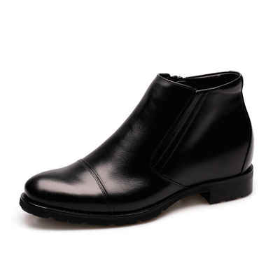 Mario Moronti Neapel schwarz Winterstiefelette + 7,0 cm größer, Schuhe die größer machen, Schuhe mit Erhöhung