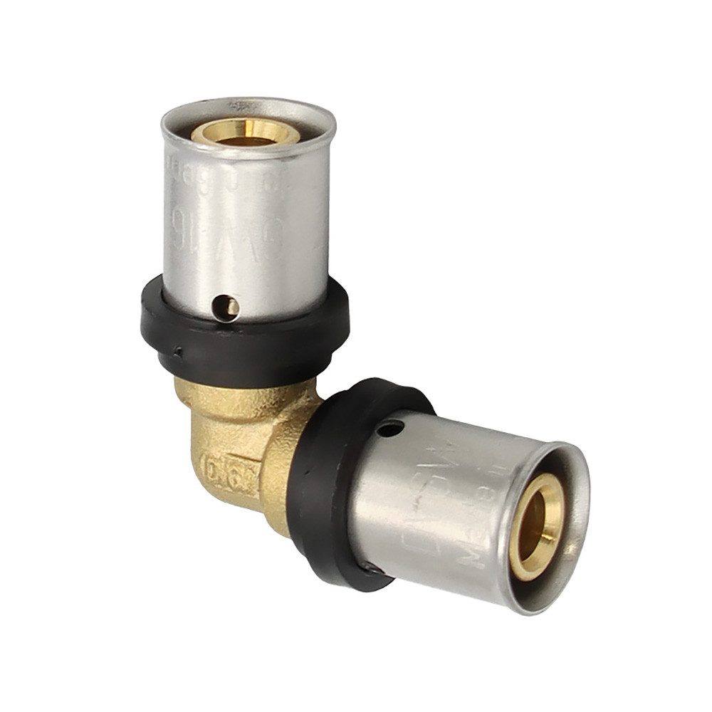 PipeTec Deutschland Pressfitting Pressfitting Winkel 16x2 mm 90° TH Kontur Alu Mehrschicht Verbundrohr