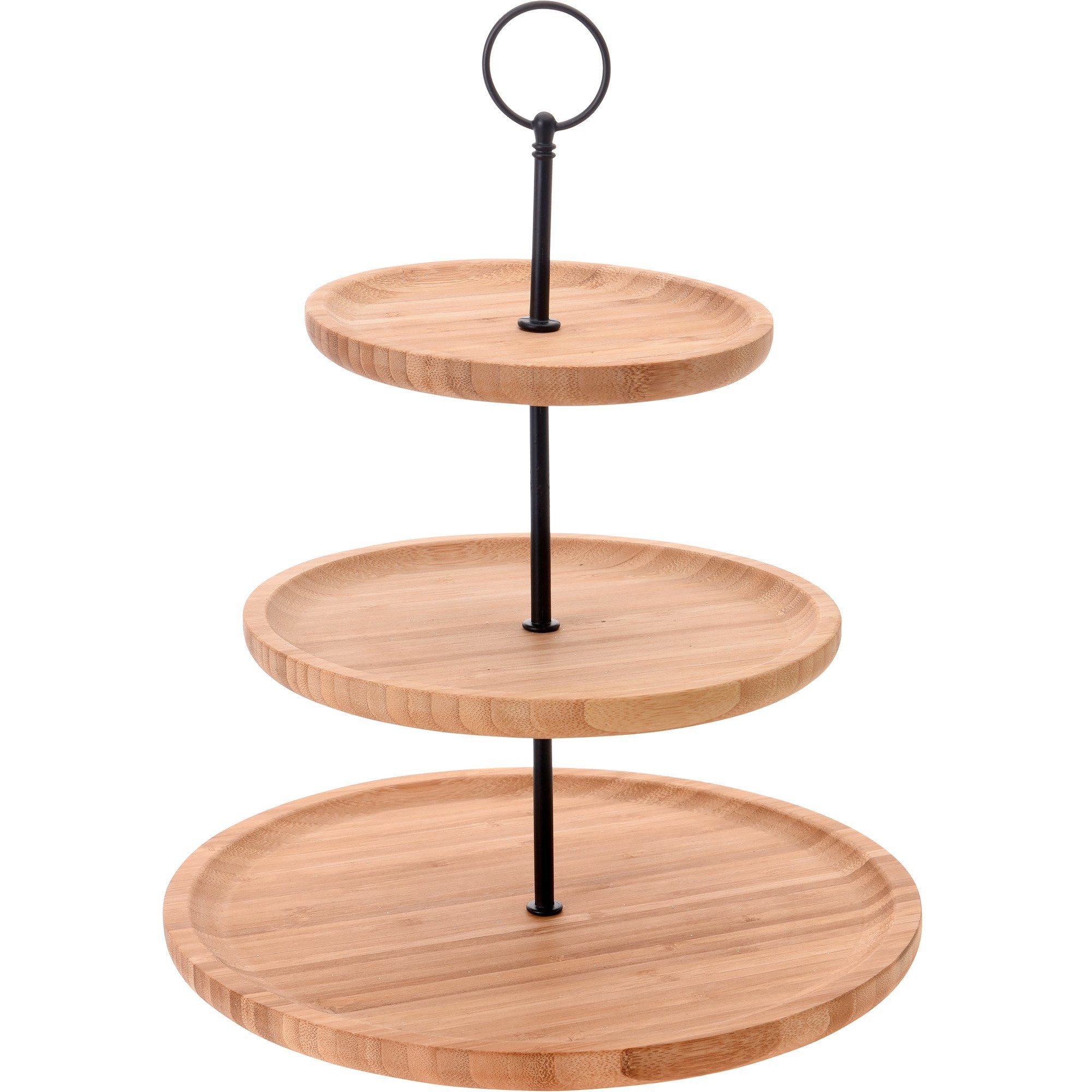 Excellent Houseware Servierständer Plätzchenform mit 3 Ebenen, Ø 28 cm, Bambus - EH Excellent Houseware, Holz, (einzeln, 0-tlg., einzeln)