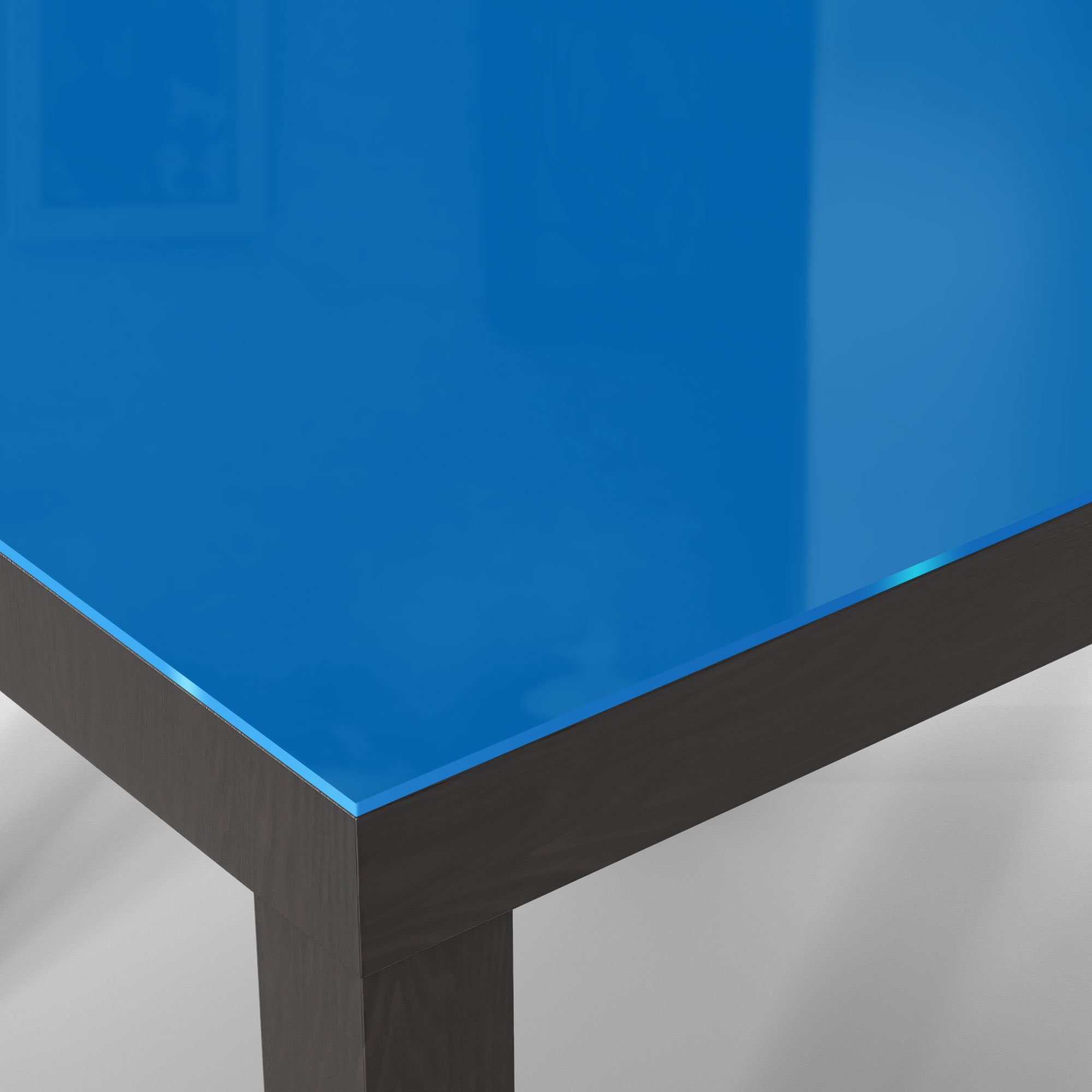 DEQORI Couchtisch 'Unifarben - Mittelblau', Schwarz Glastisch modern Glas Beistelltisch