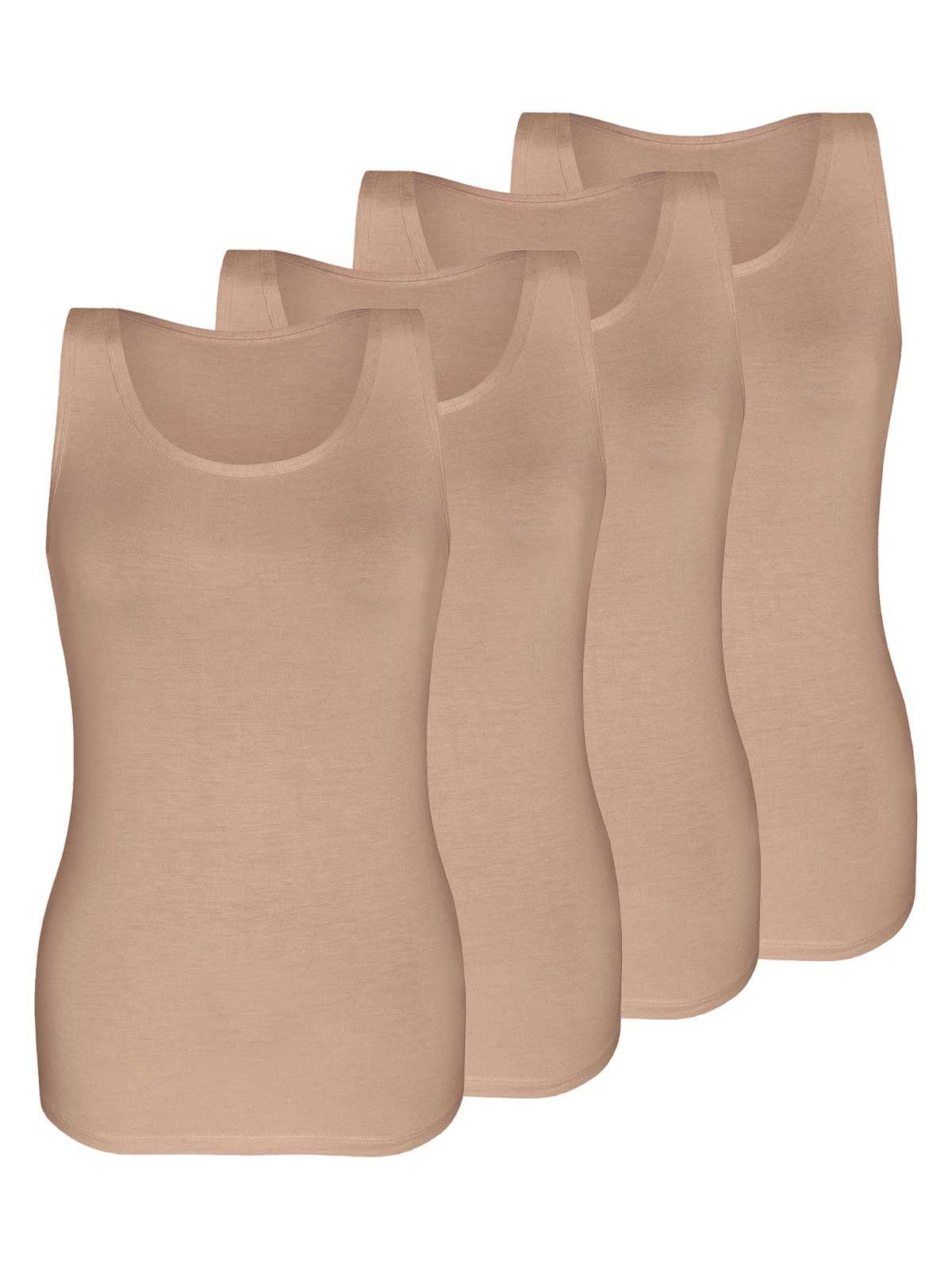 4er 4xBeige Achselhemd - SKIN (Spar-Set, LOVELY Sassa Sparpack Top 4-St)