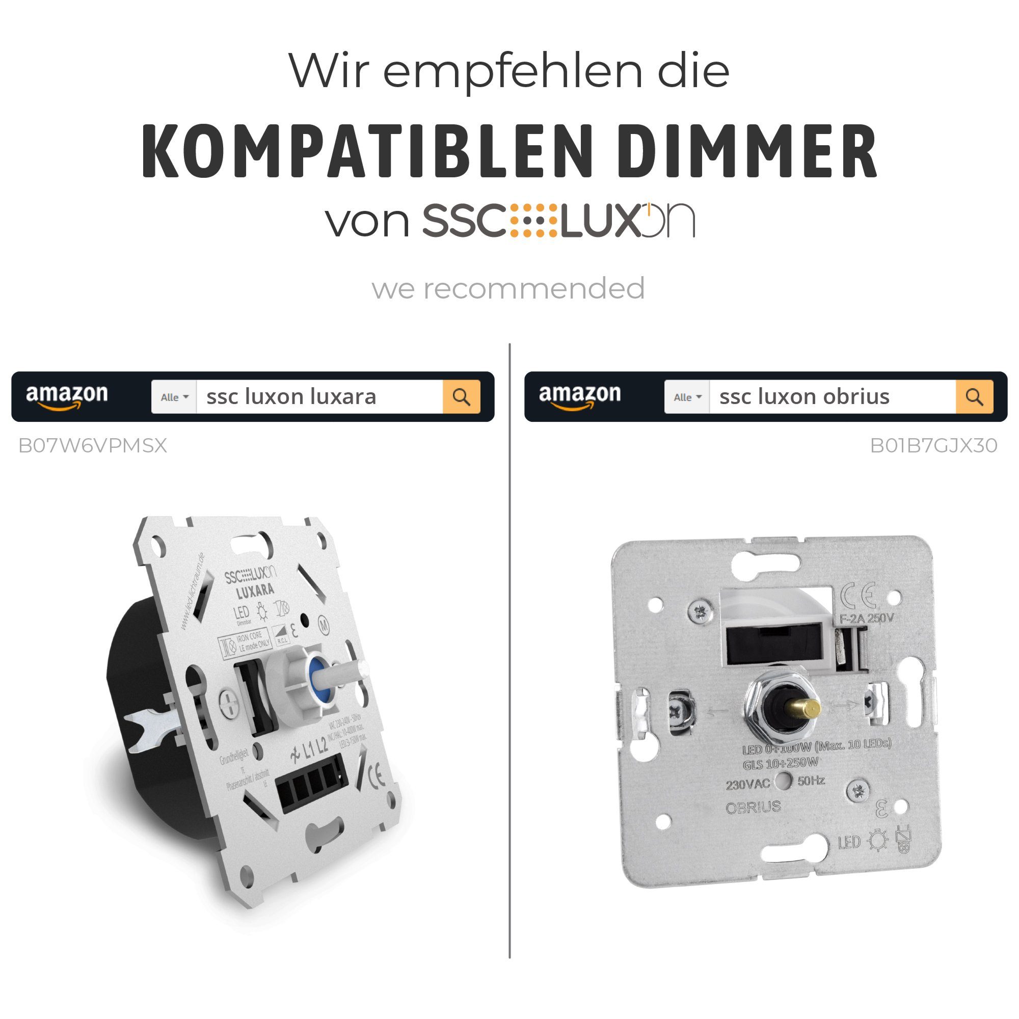 SSC-LUXon LED-Leuchtmittel Dimmbares LED GX53 Leuchtmittel mit 4,5W, warmweiss, GX53