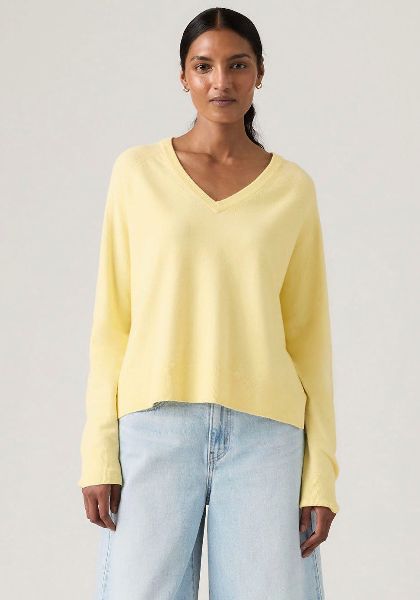 Levi's® V-Ausschnitt-Pullover SUPER SOFT VNECK PULLOVER im Bund beidseitig mit kurzem Schlitz