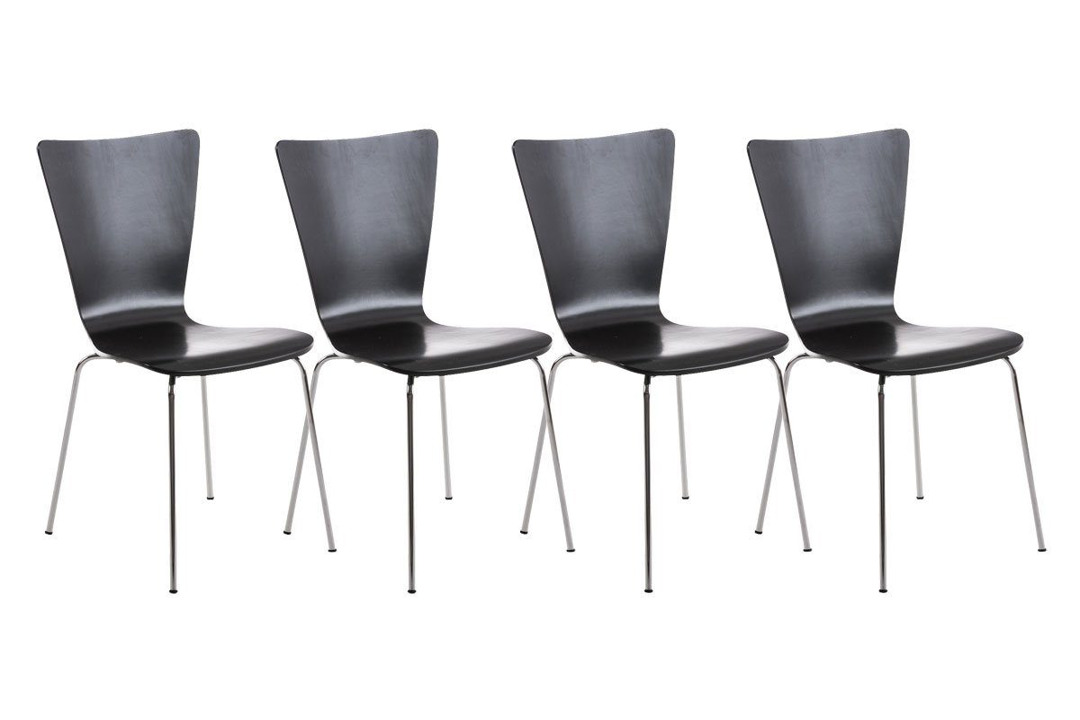 CLP Besucherstuhl Aaron (4er Set), mit Holzsitz und Metallgestell