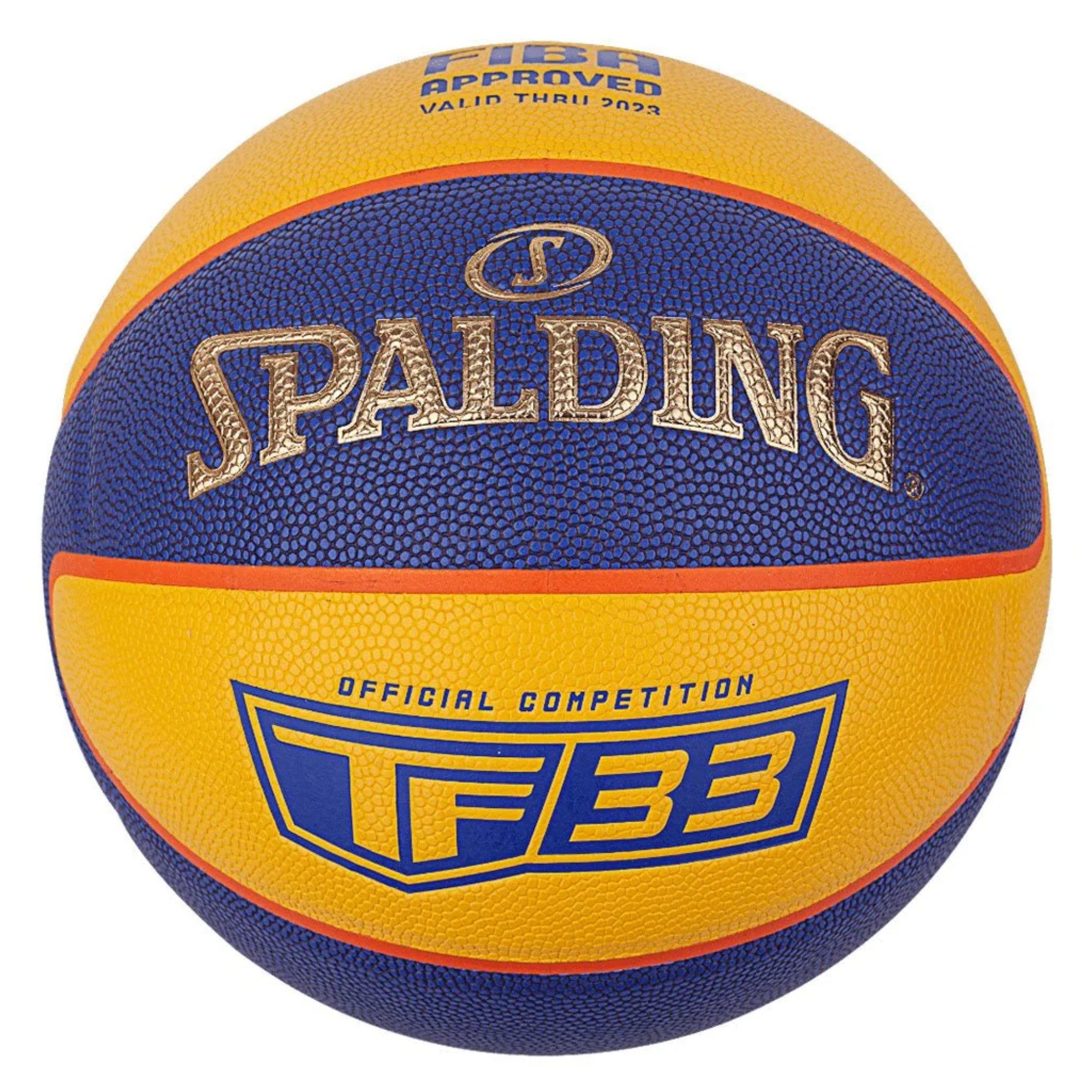 Spalding Basketball TF-33 Gold Composite Indoor/Outdoor Basketball Blue/Yellow